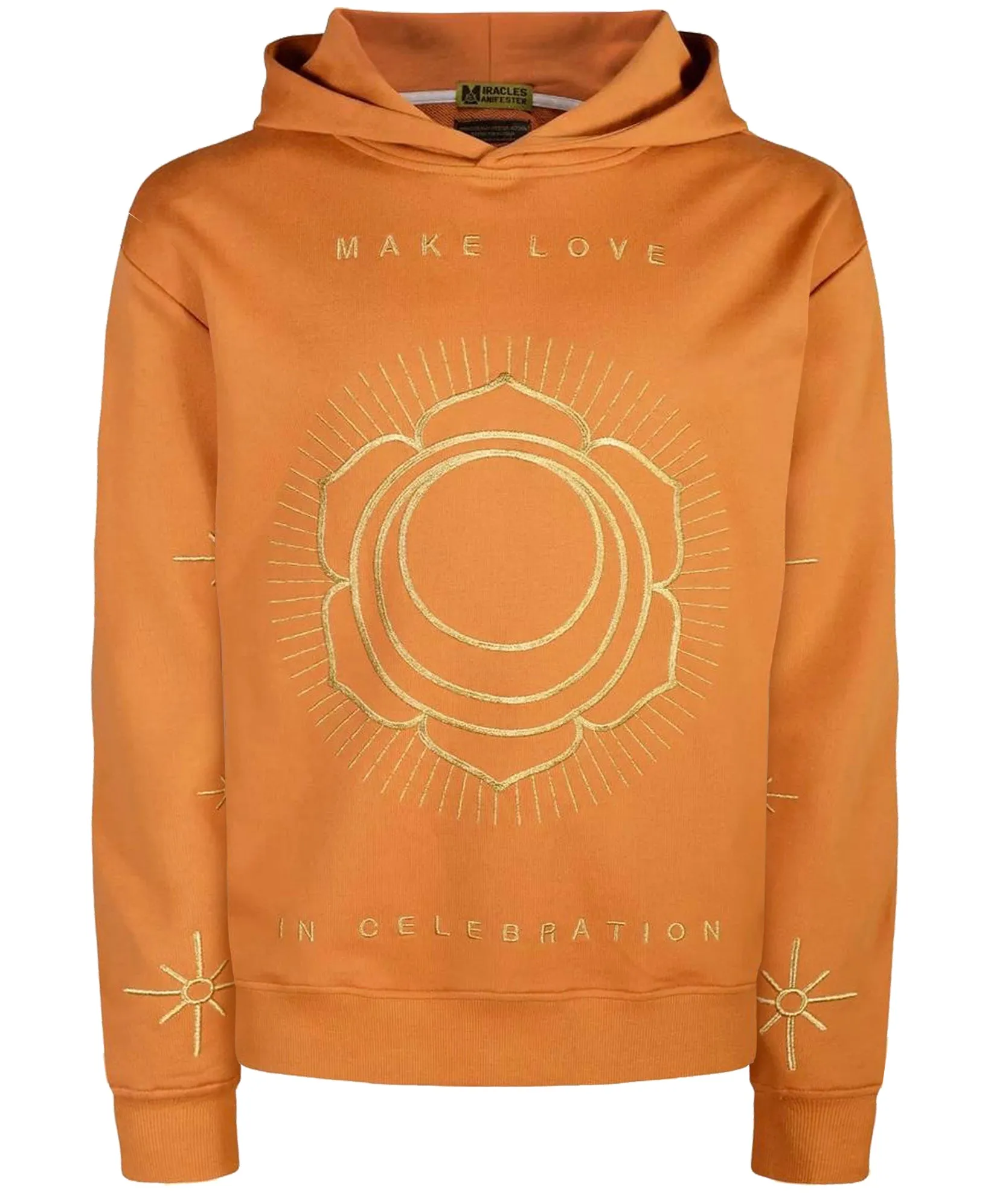 ‘Make Love’ Embroidered Affirmation Hoodie - Desert