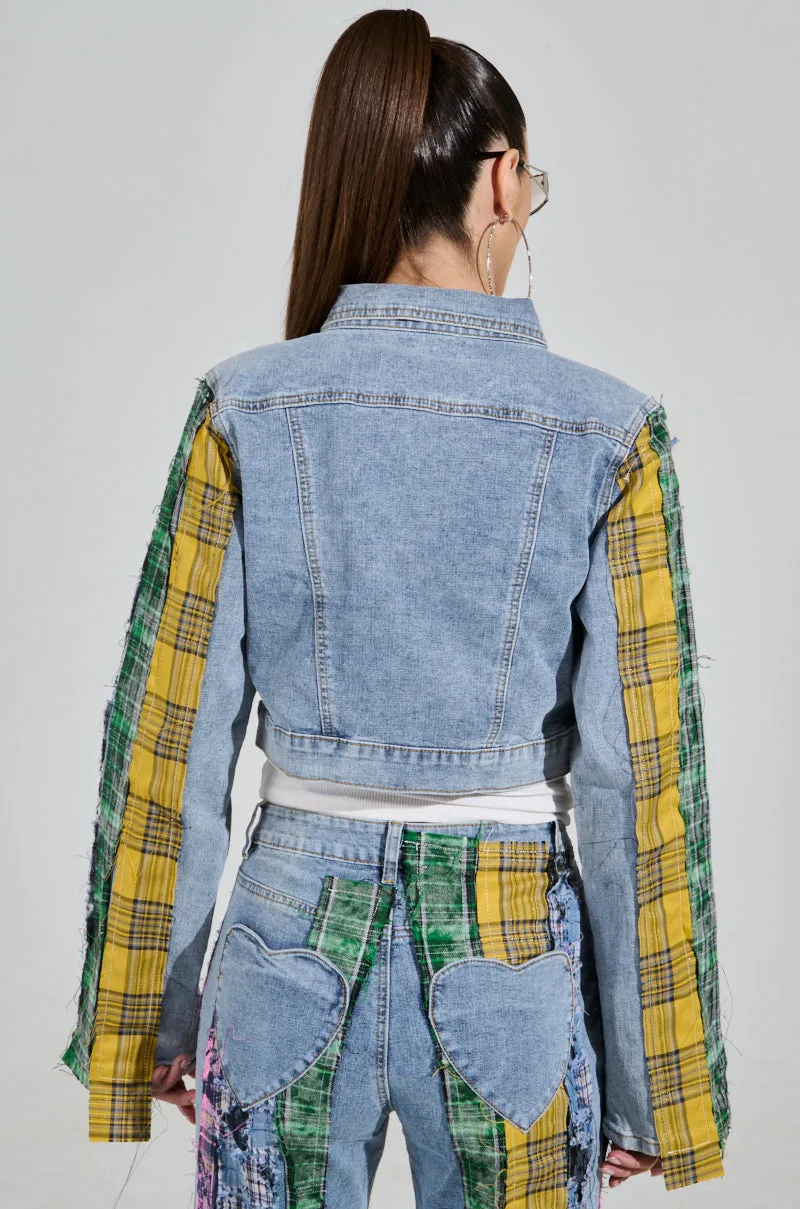 MAKING WAVES PATCHWORK DENIM JACKET