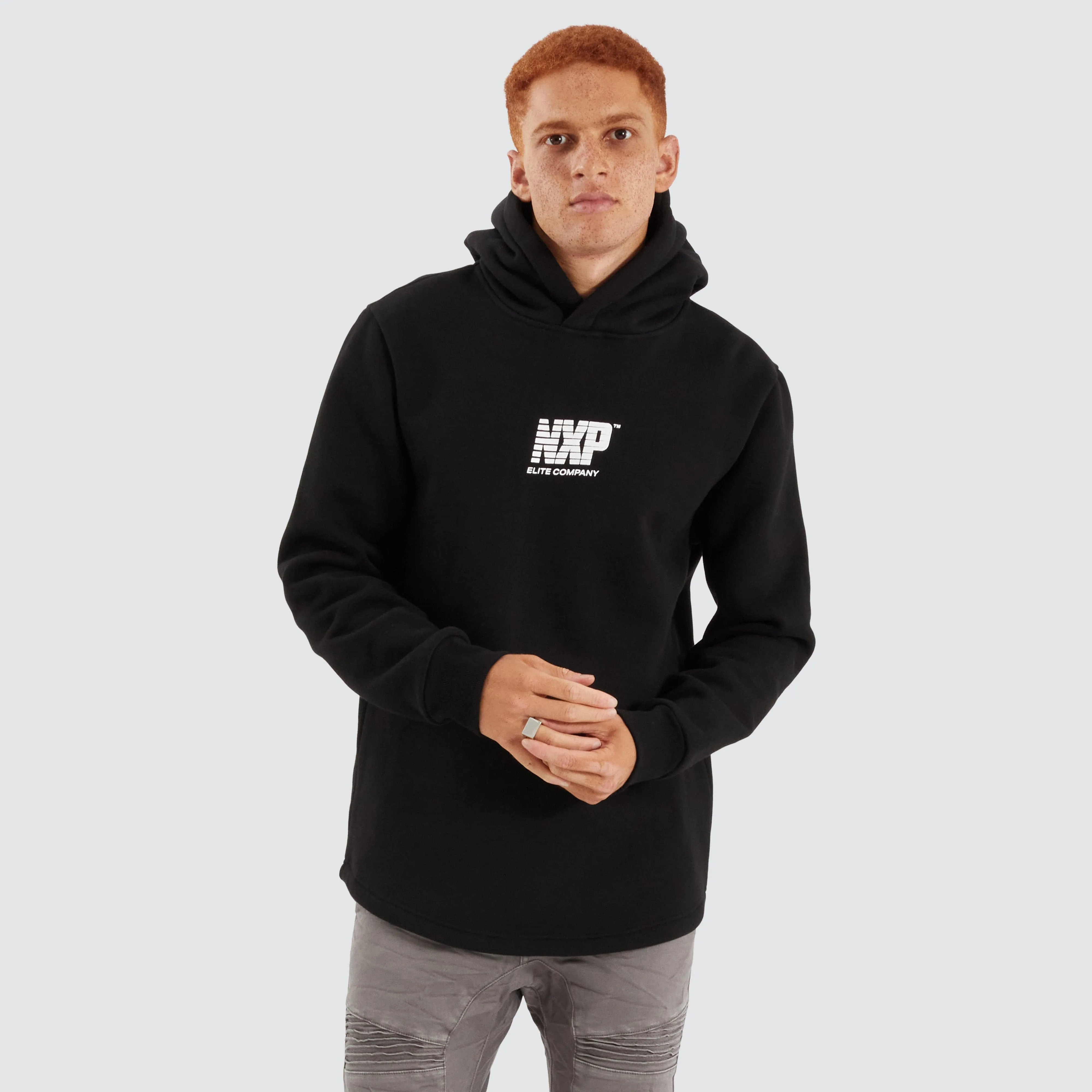 Matter Dual Curved Hoodie Black/Placid Blue