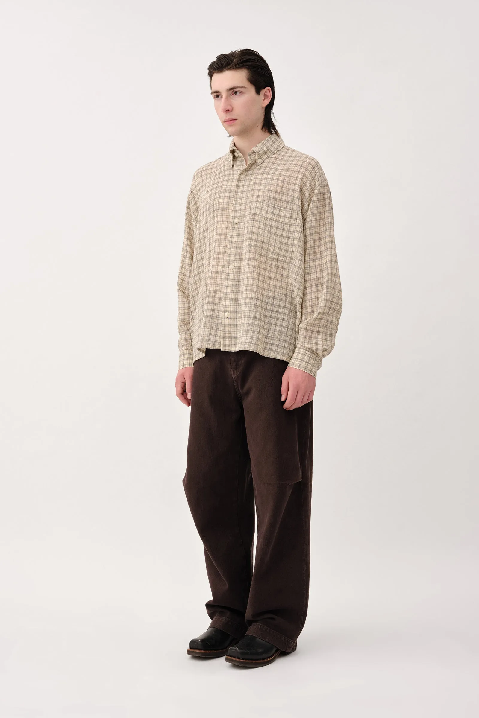 Maza White Check