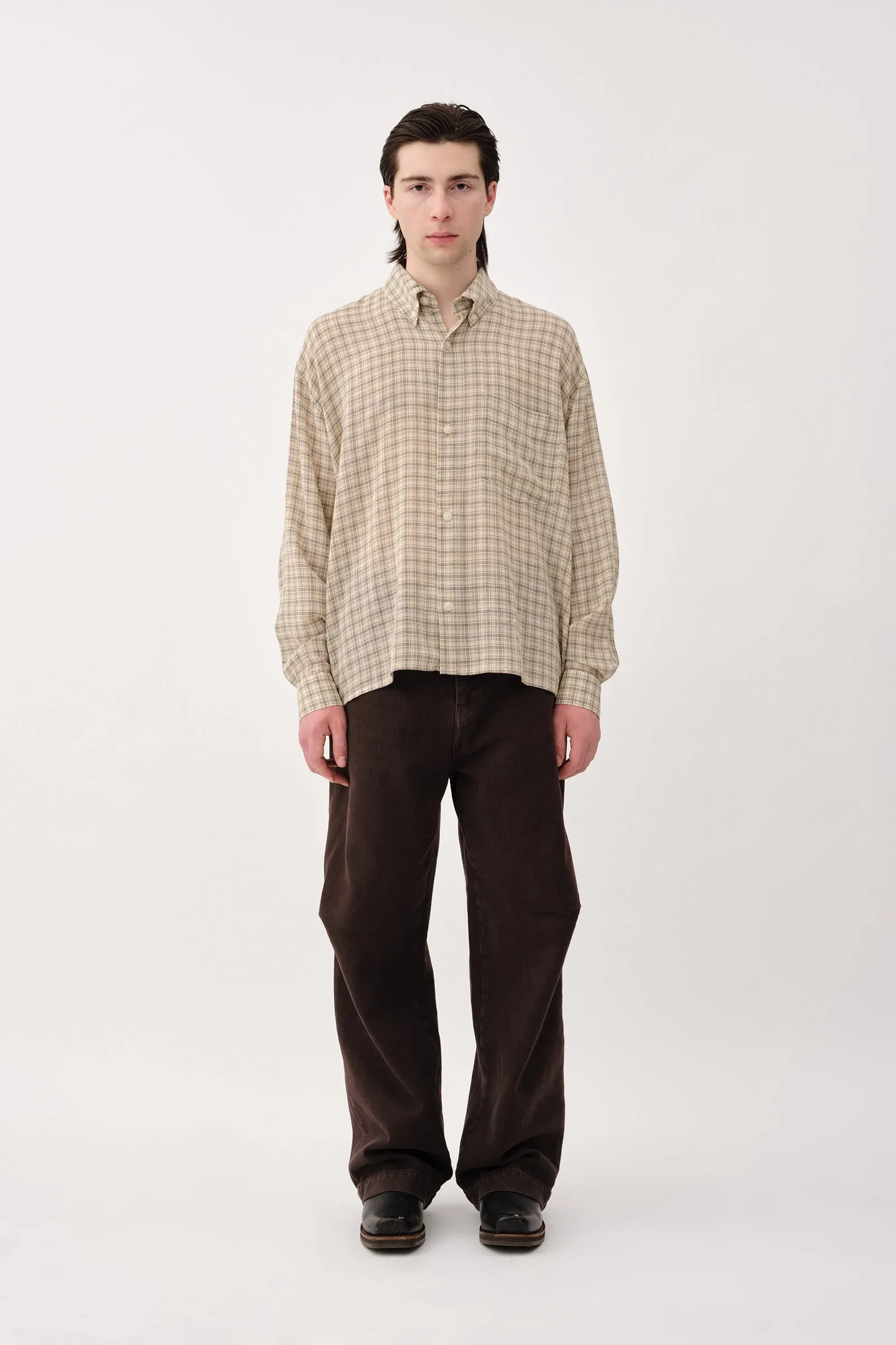 Maza White Check