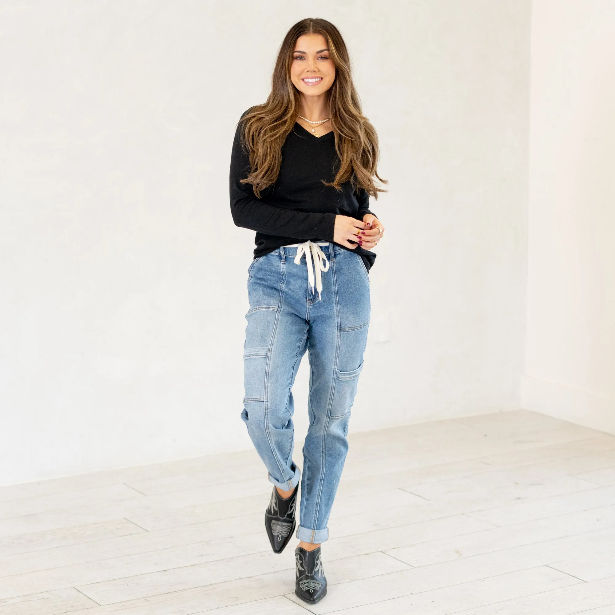 Meadow Breeze High Rise Cuffed Cargo Jogger Regular & Plus Sizes
