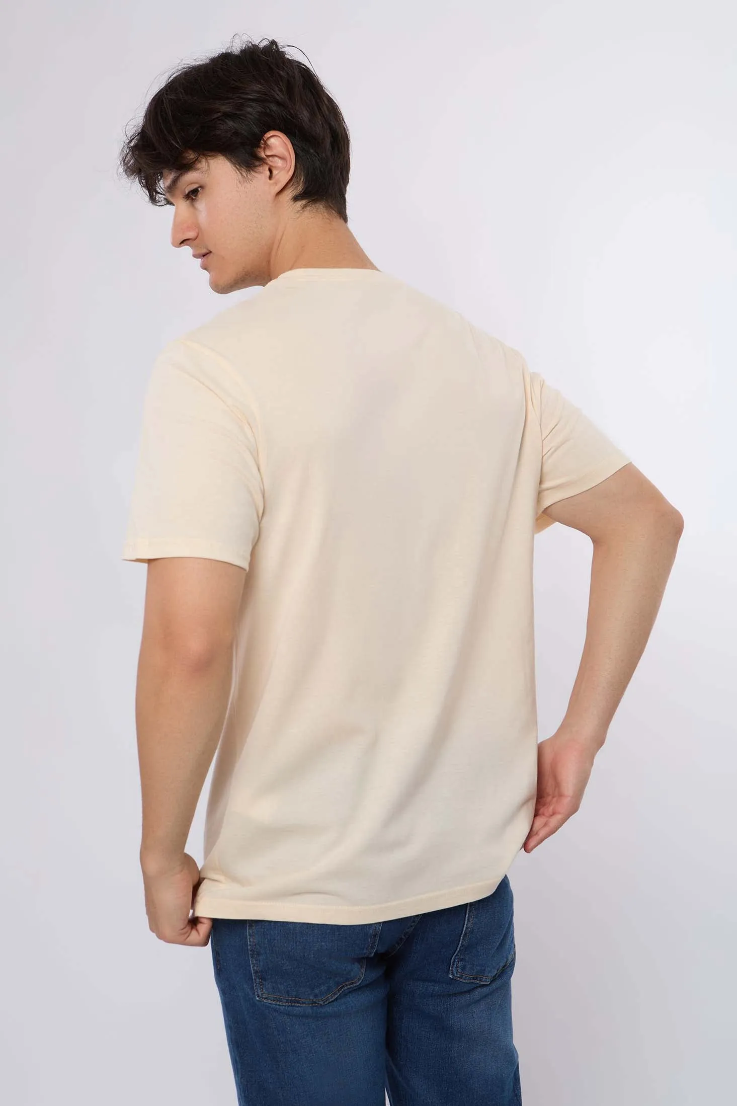 Men T-Shirt Beige