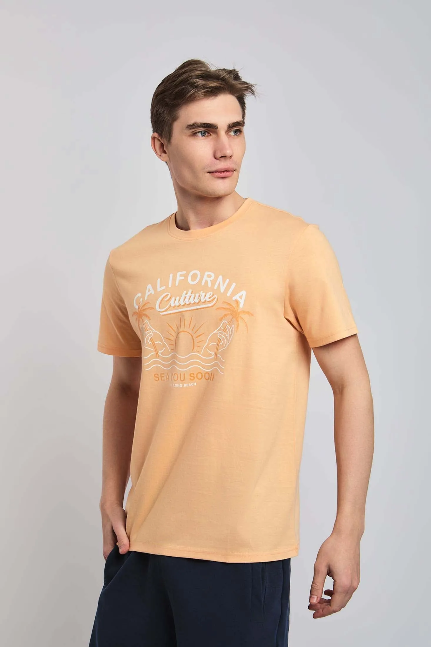 Men T-Shirt - Beige