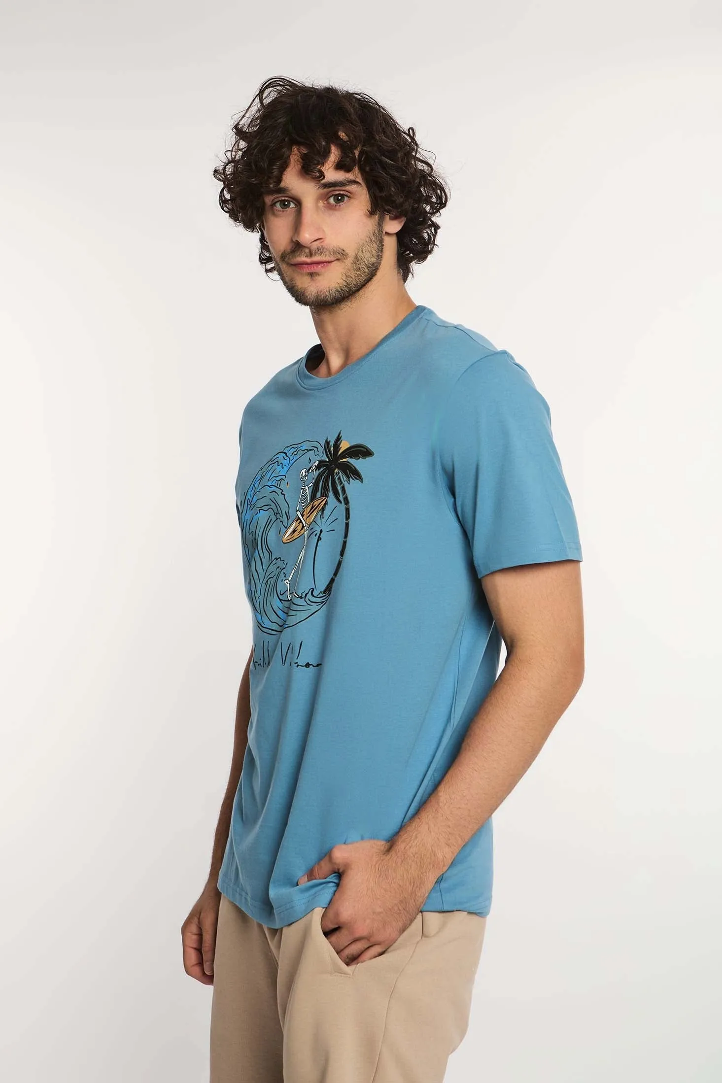 Men T-Shirt Blue
