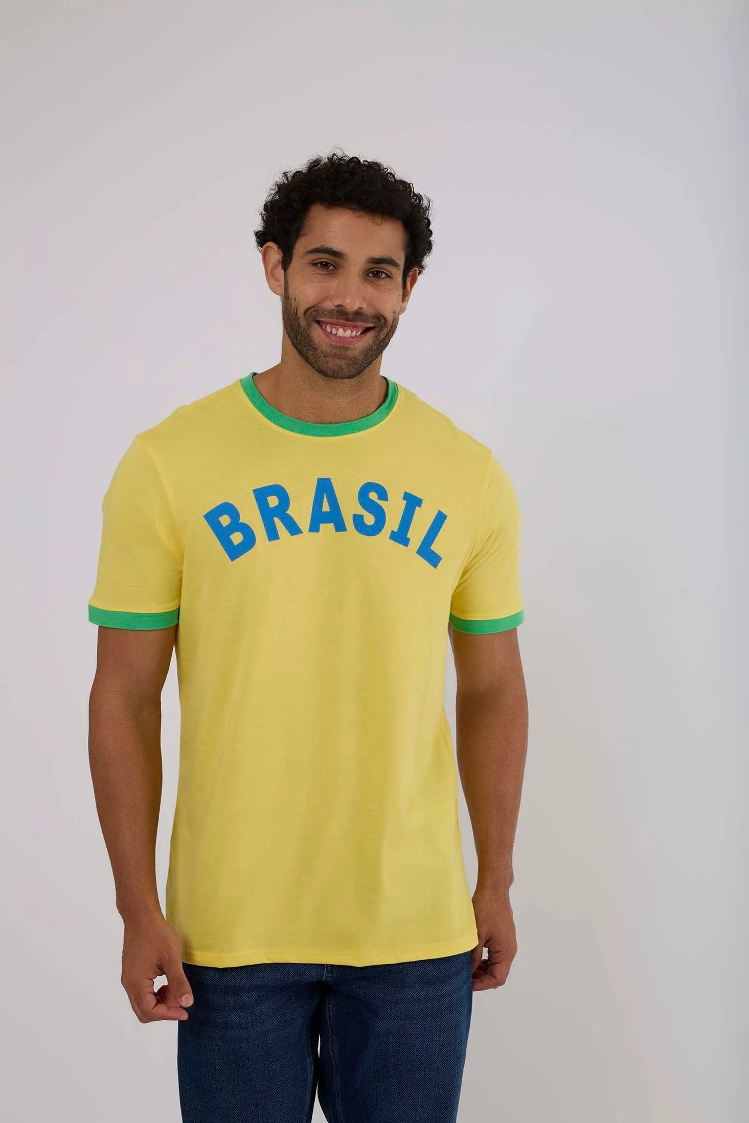 Men T-Shirt Casual Regular Fit Muscle Yellow
