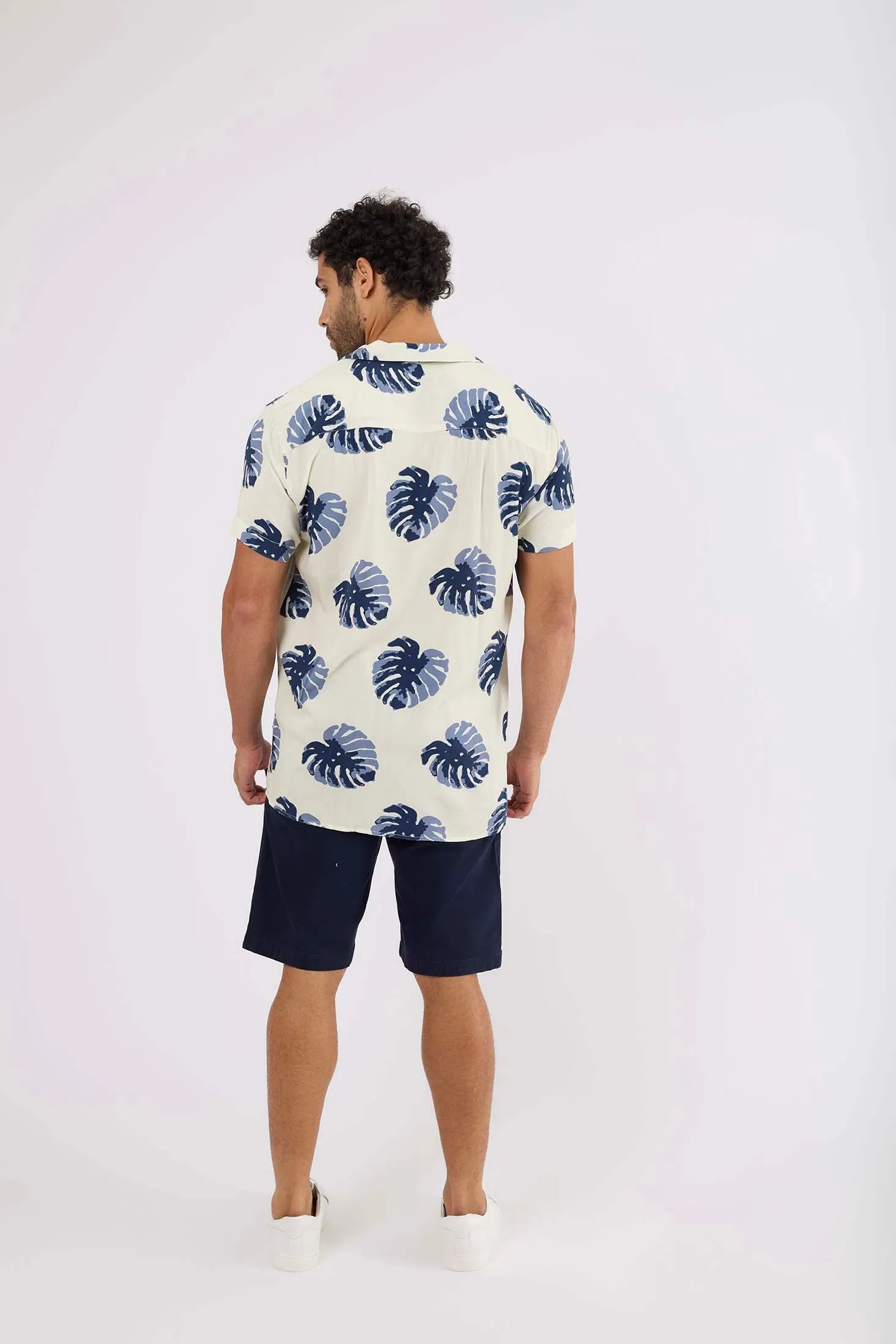 Men T-Shirt  Regular Fit Viscose Short Sleeves Off White