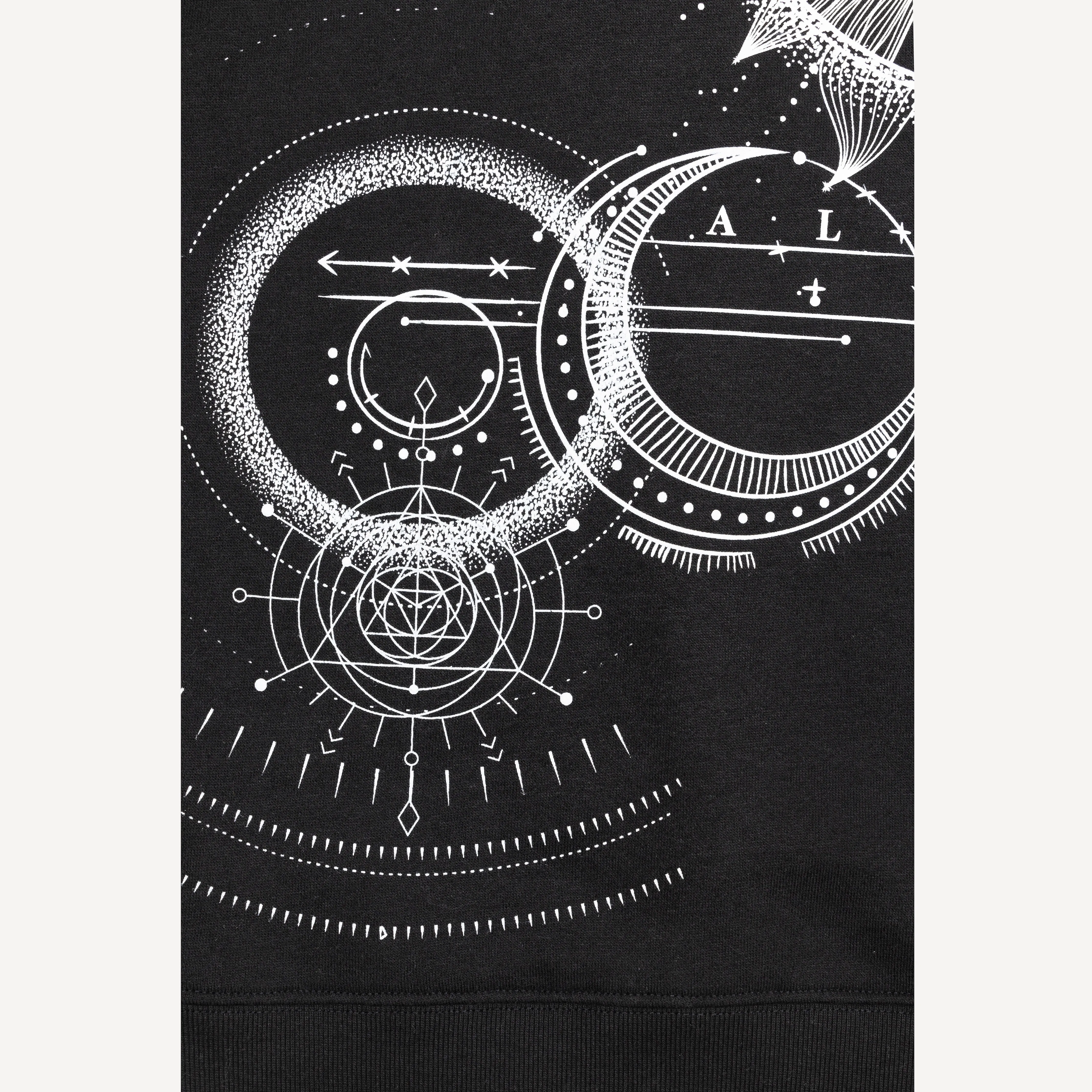 Mens Graphic Wraparound Crewneck Sweatshirt - Black / Dream