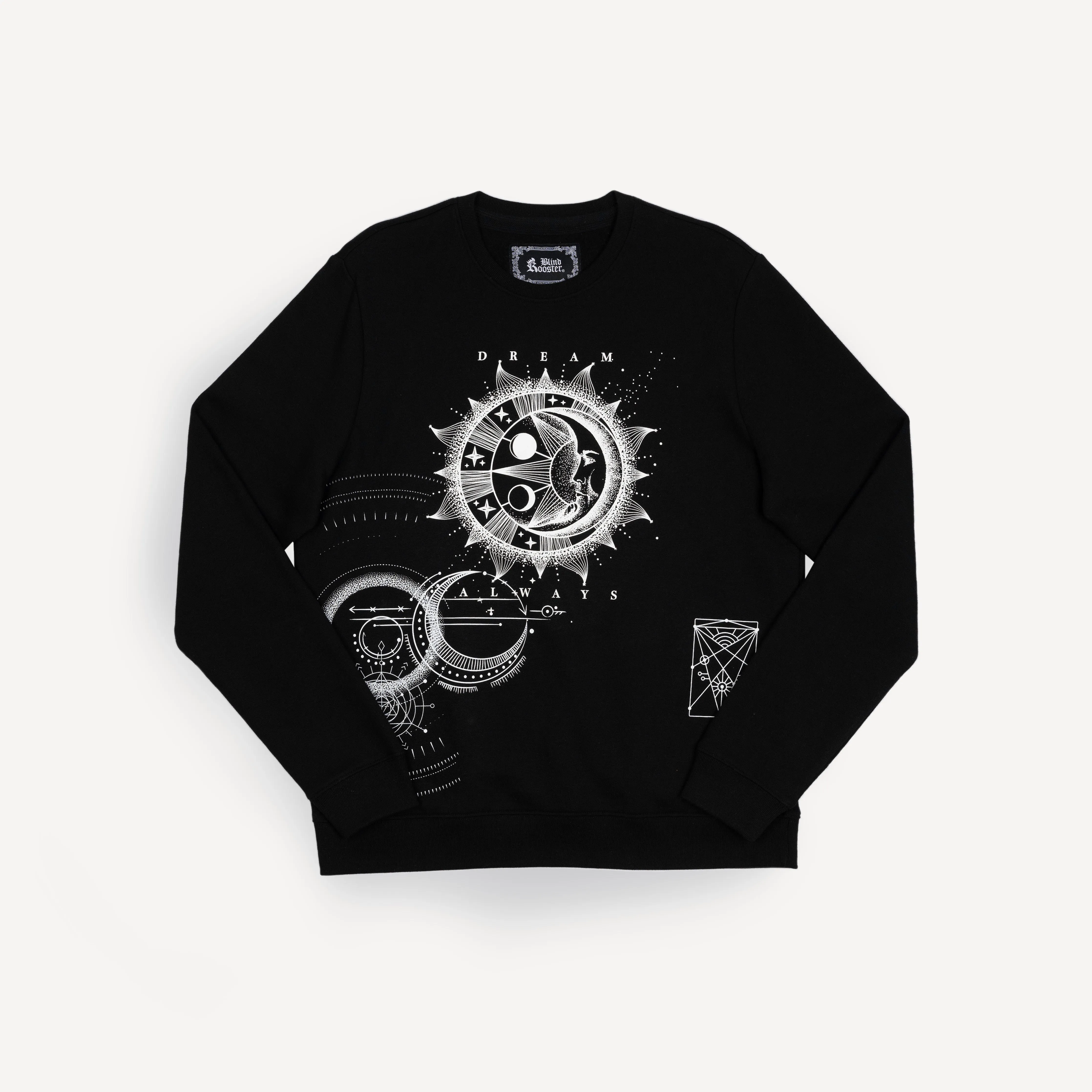 Mens Graphic Wraparound Crewneck Sweatshirt - Black / Dream