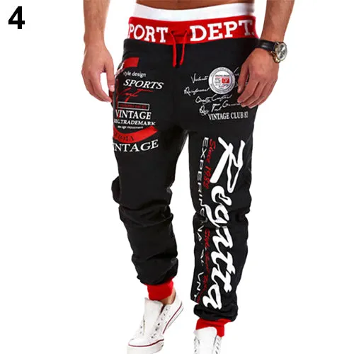 Men's Letter Printed Sport Sweat Pants Jogging Jogger Trousers Tracksuit Bottoms