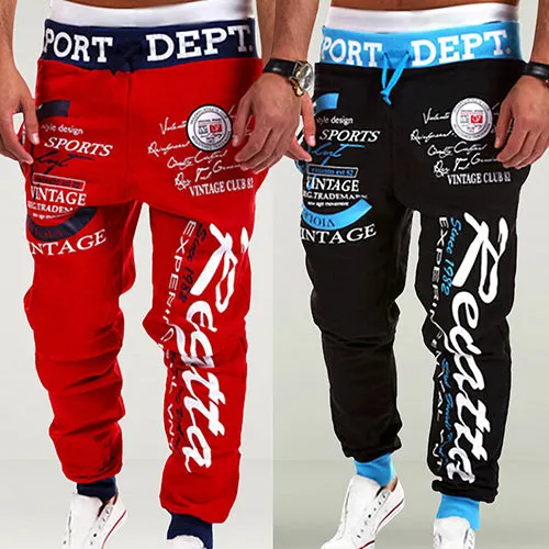 Men's Letter Printed Sport Sweat Pants Jogging Jogger Trousers Tracksuit Bottoms