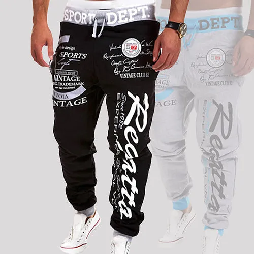 Men's Letter Printed Sport Sweat Pants Jogging Jogger Trousers Tracksuit Bottoms