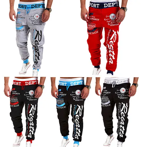 Men's Letter Printed Sport Sweat Pants Jogging Jogger Trousers Tracksuit Bottoms
