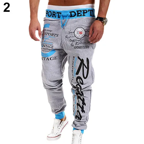 Men's Letter Printed Sport Sweat Pants Jogging Jogger Trousers Tracksuit Bottoms