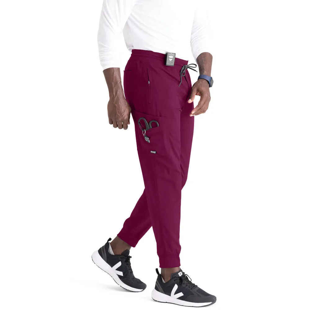 Men's Murphy Jogger Scrub Pant - Greys Anatomy Spandex Stretch Collection / Color - Wine / Fit - Regular / Sizes - XS, S, M, L, XL, 2XL, 3XL by Barco Uniforms