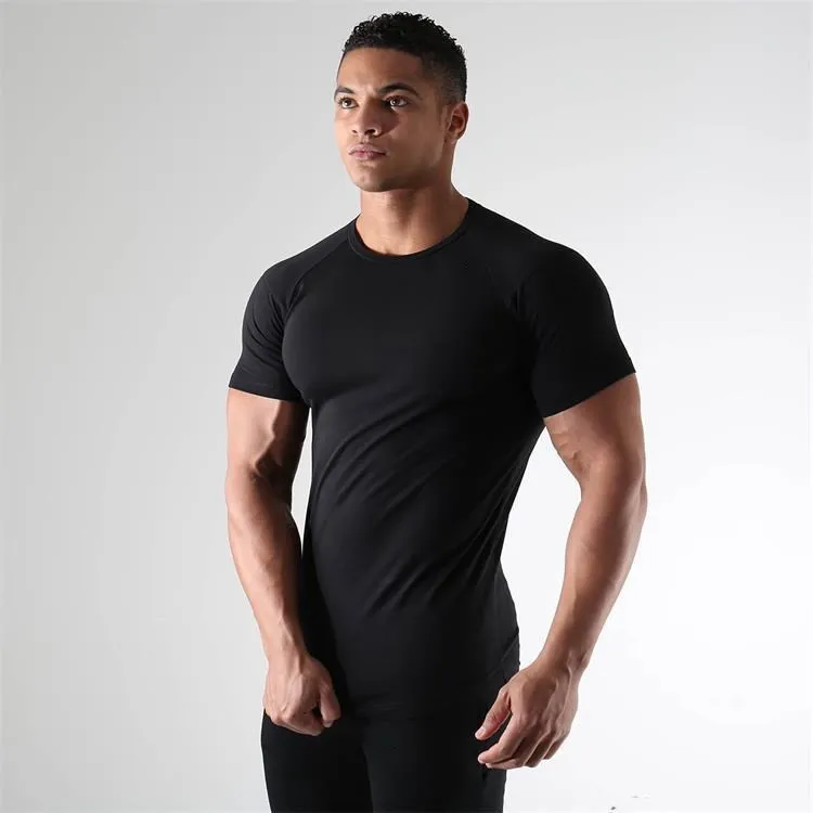 Men's Short Sleeved Elastic Running Top