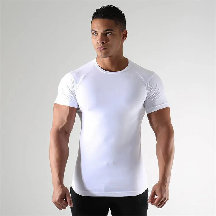 Men's Short Sleeved Elastic Running Top