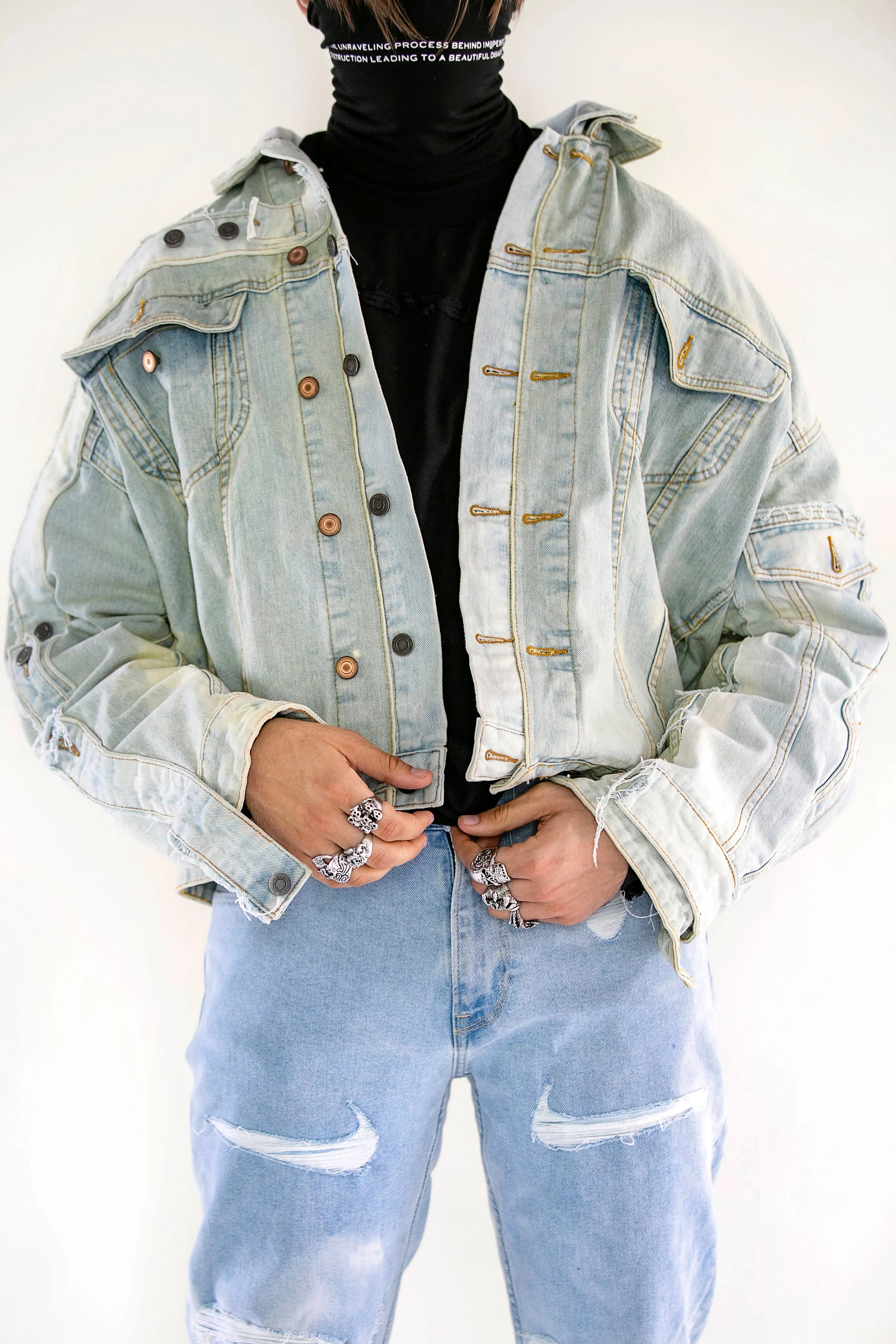 Merged Denim Jacket Blue