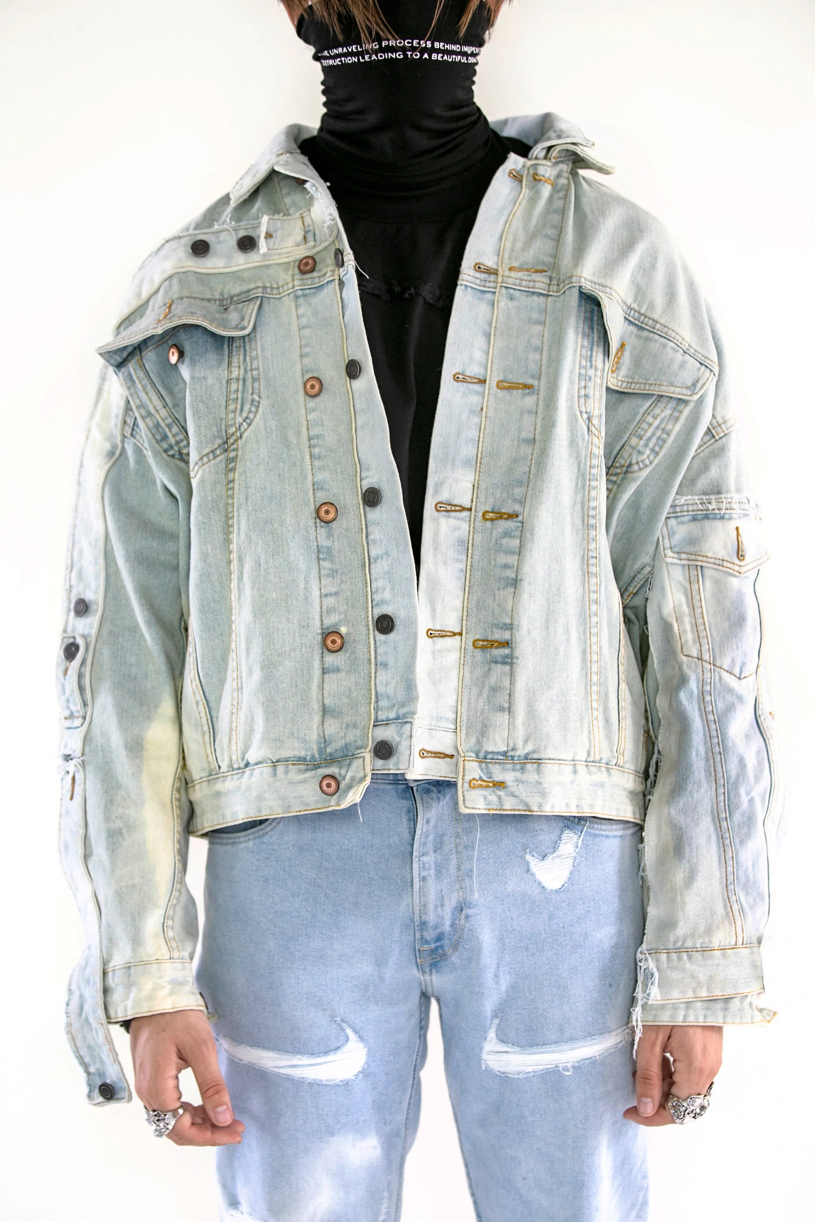 Merged Denim Jacket Blue