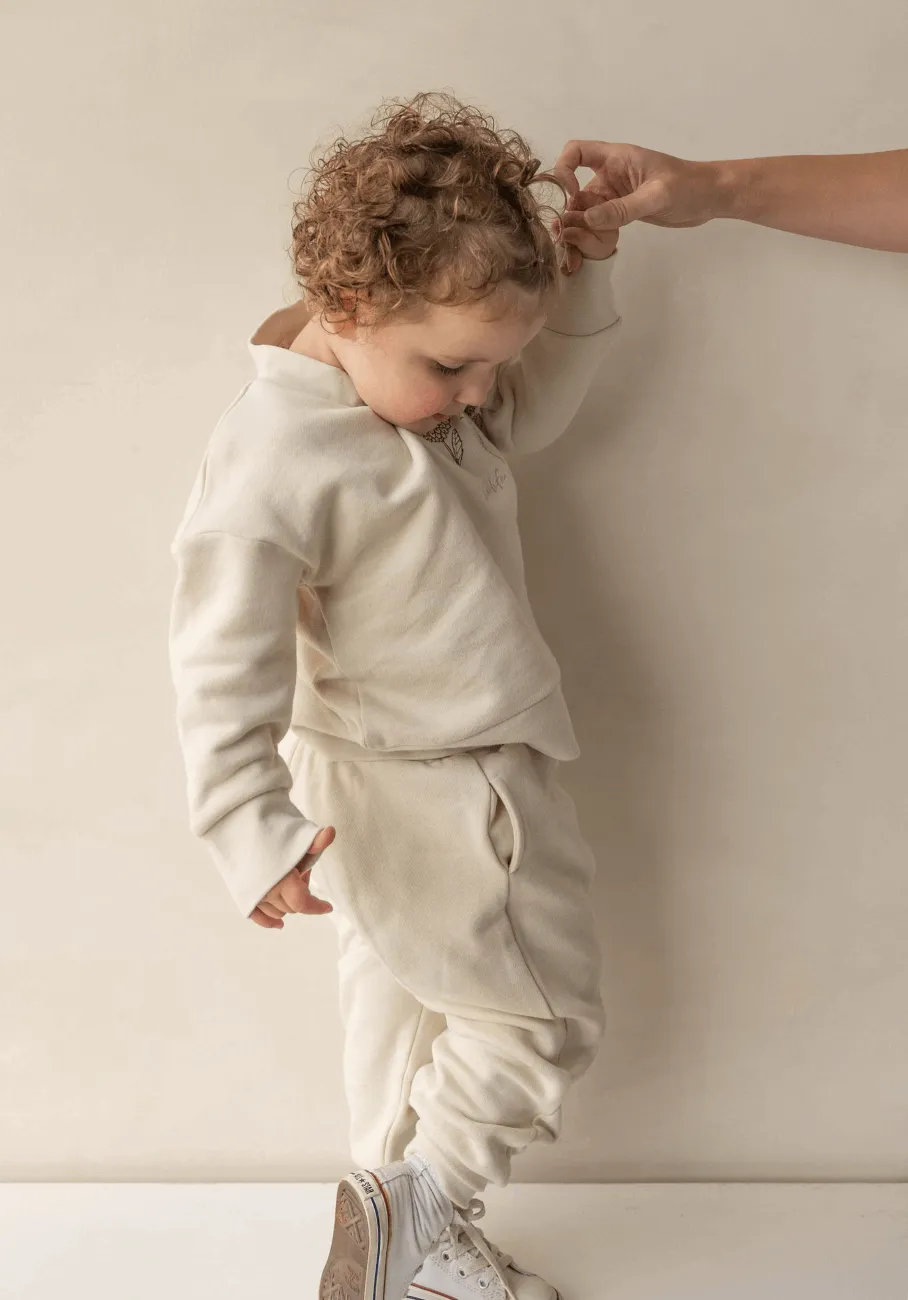 Miann & Co Baby - Fleece Cuffed Track Pants - Bone