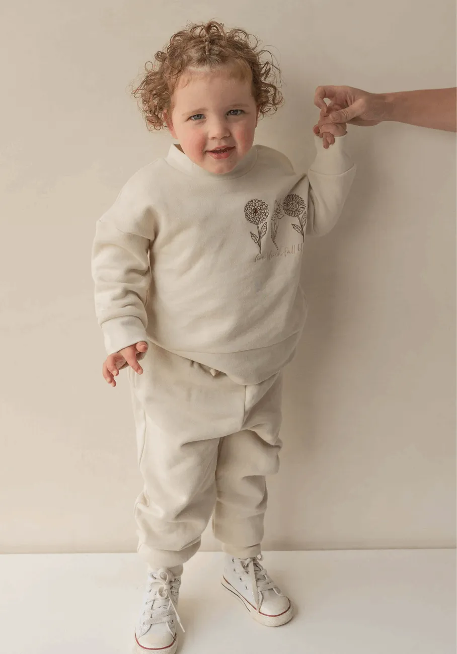 Miann & Co Baby - Fleece Cuffed Track Pants - Bone