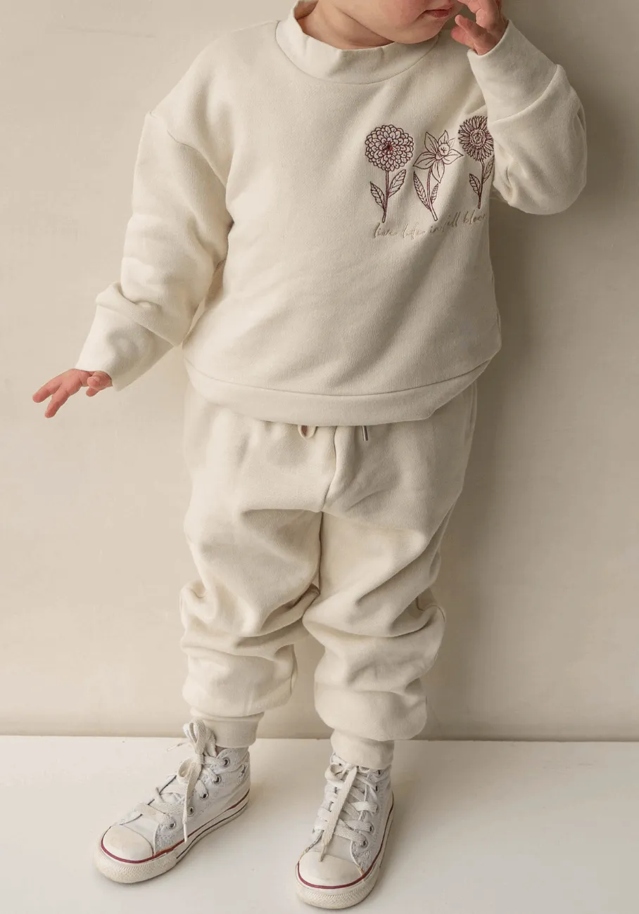 Miann & Co Kids - Fleece Cuffed Track Pants - Bone
