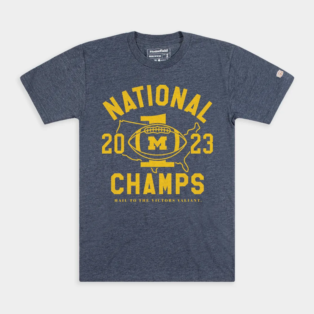 Michigan Football 2023 National Champs Retro Tee