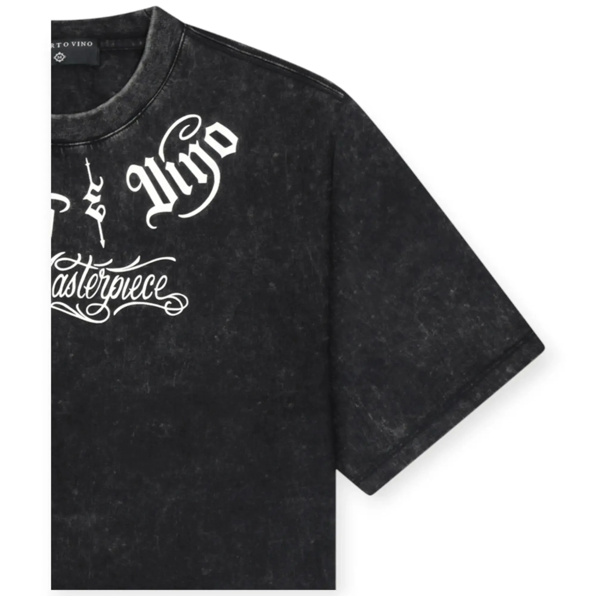 Milano Men Roberto Vino Vintage Washed Master Piece Tee (Black)