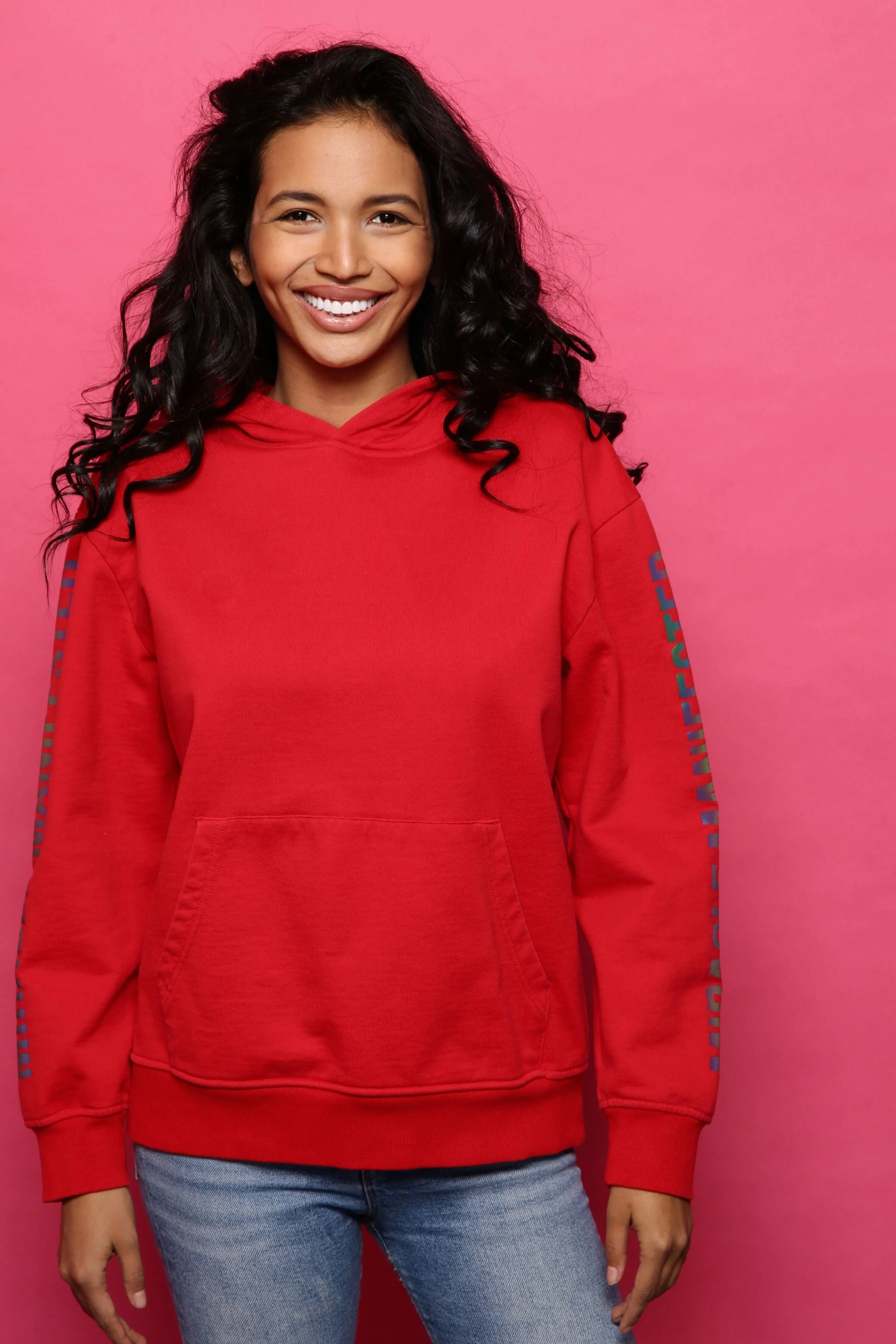 Money Tree Reflective Affirmation Hoodie - Red
