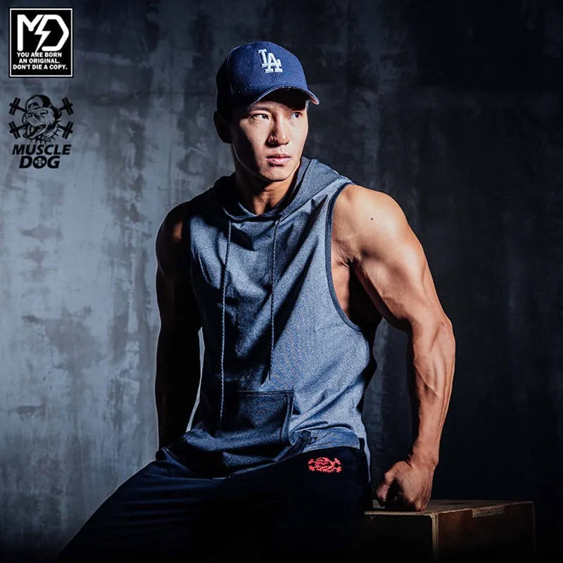 MuscleDog Graphic Sleeveless Hoodie