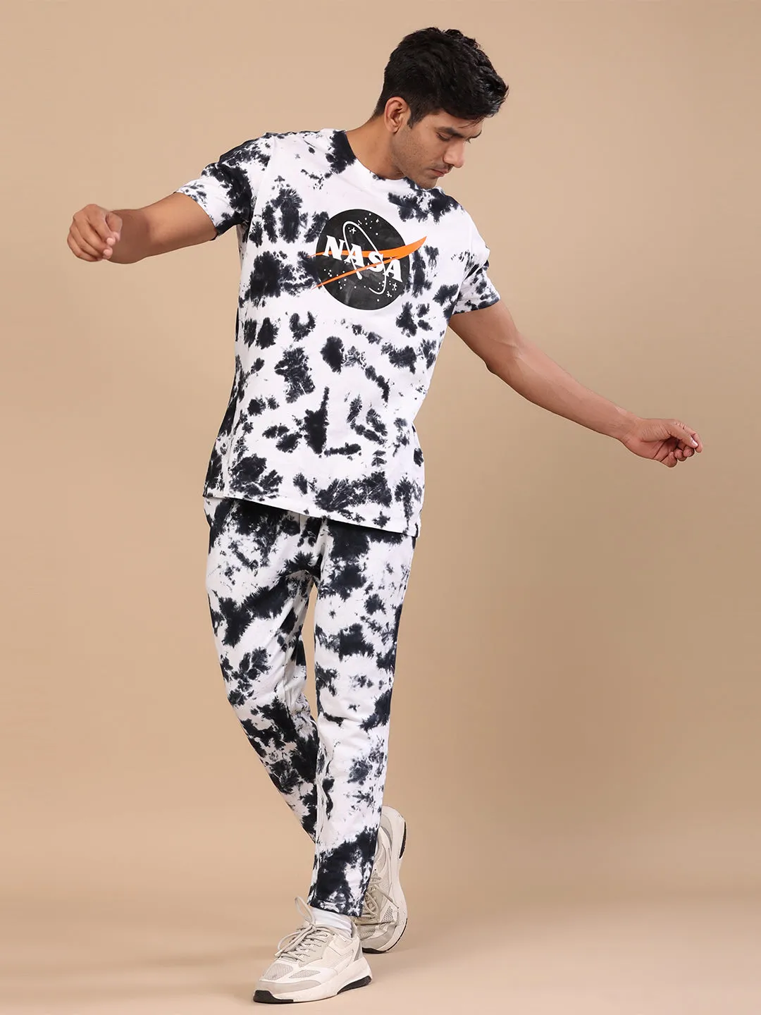 Nasa Black & White Tie Dye Joggers
