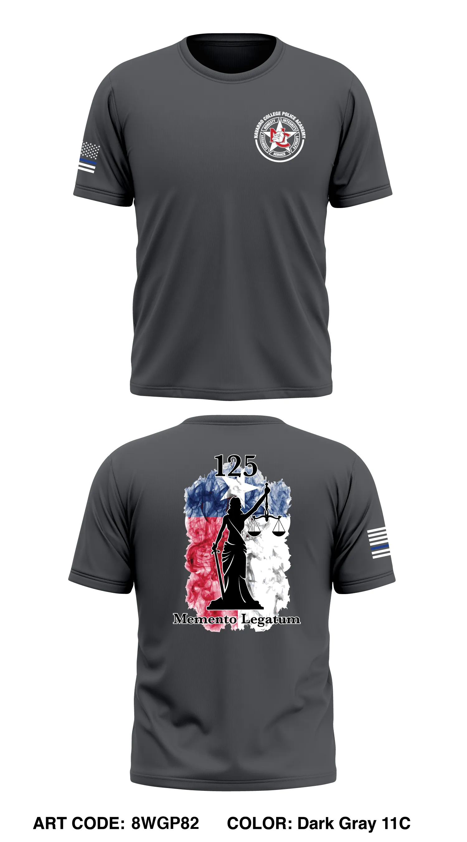 Navarro College Police Academy Core Men's SS Performance Tee - 8WGP82