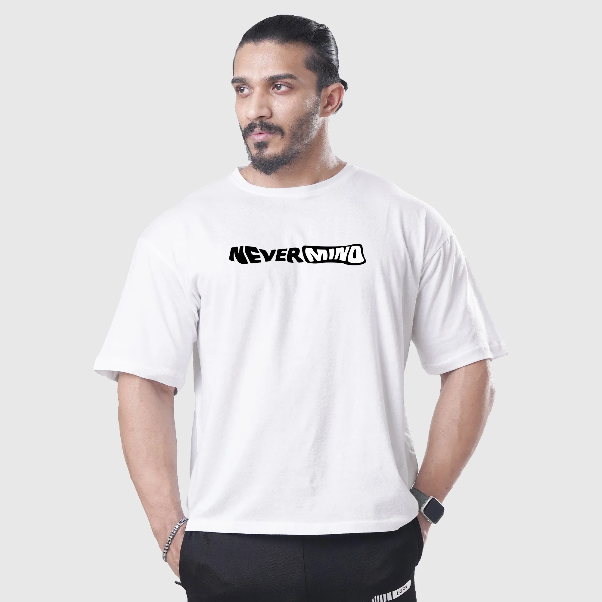Nevermind White Oversized Tee