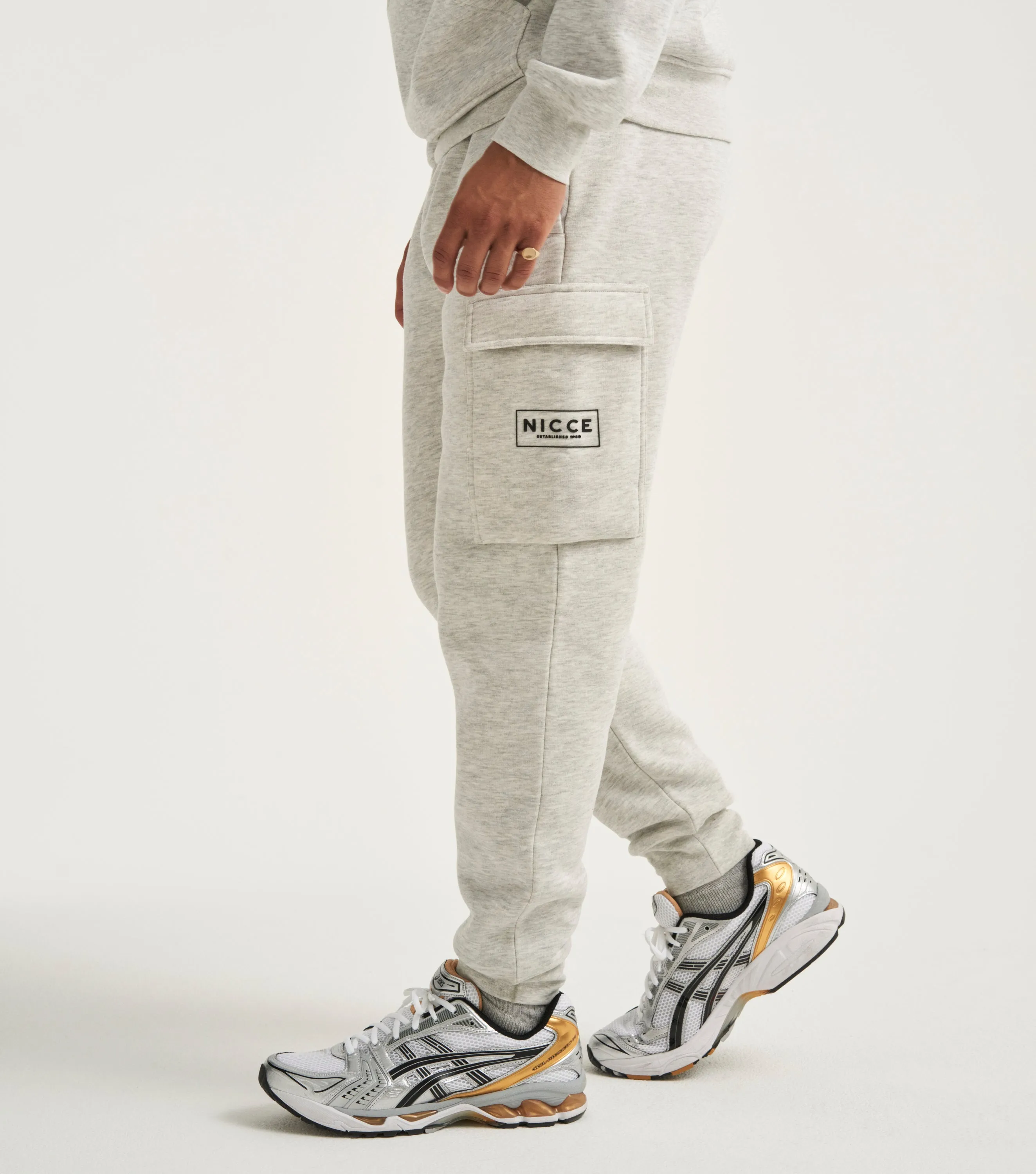 Nicce Cargo Joggers Oatmeal Marl