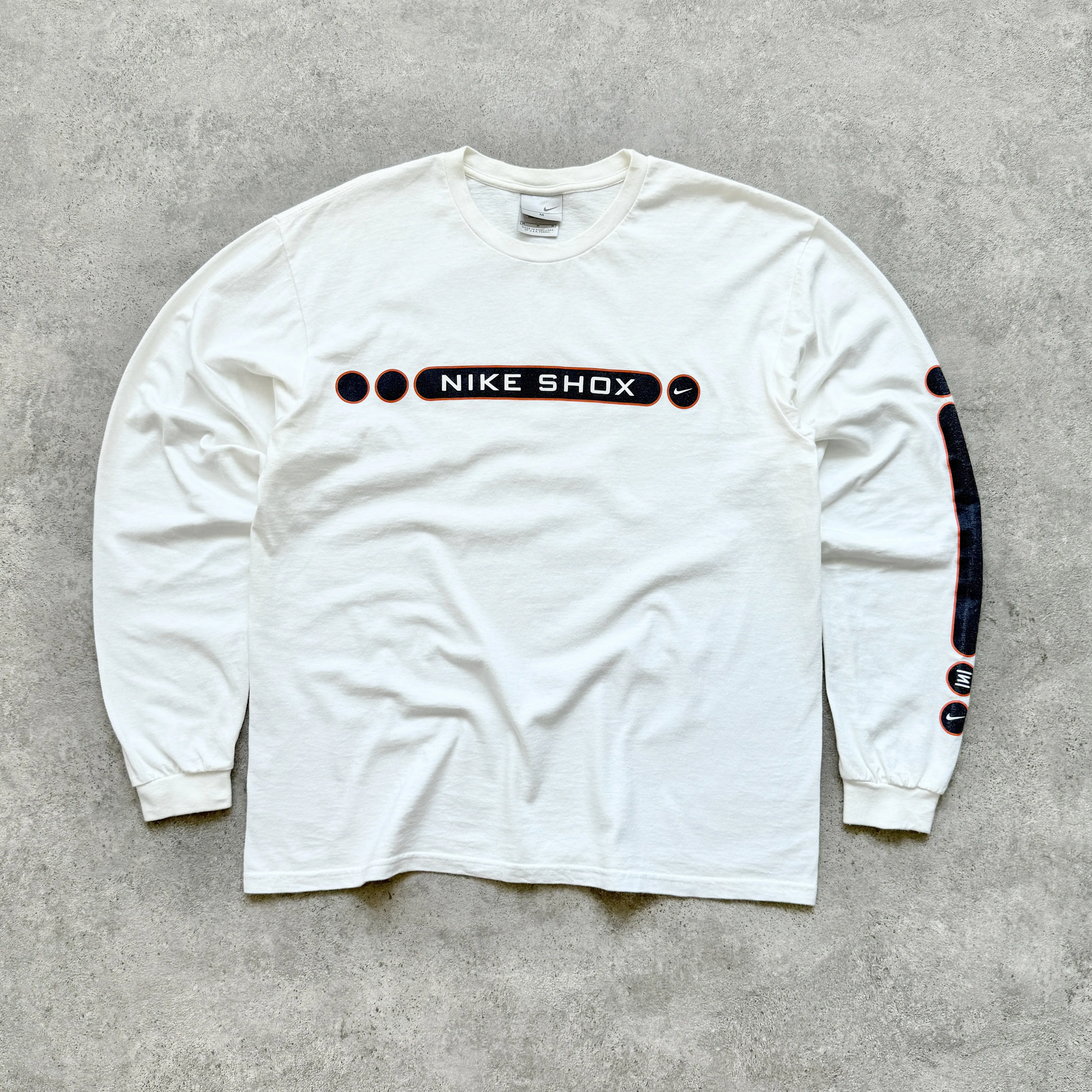 Nike SHOX RARE 2000s graphic spellout long sleeve t-shirt (M)