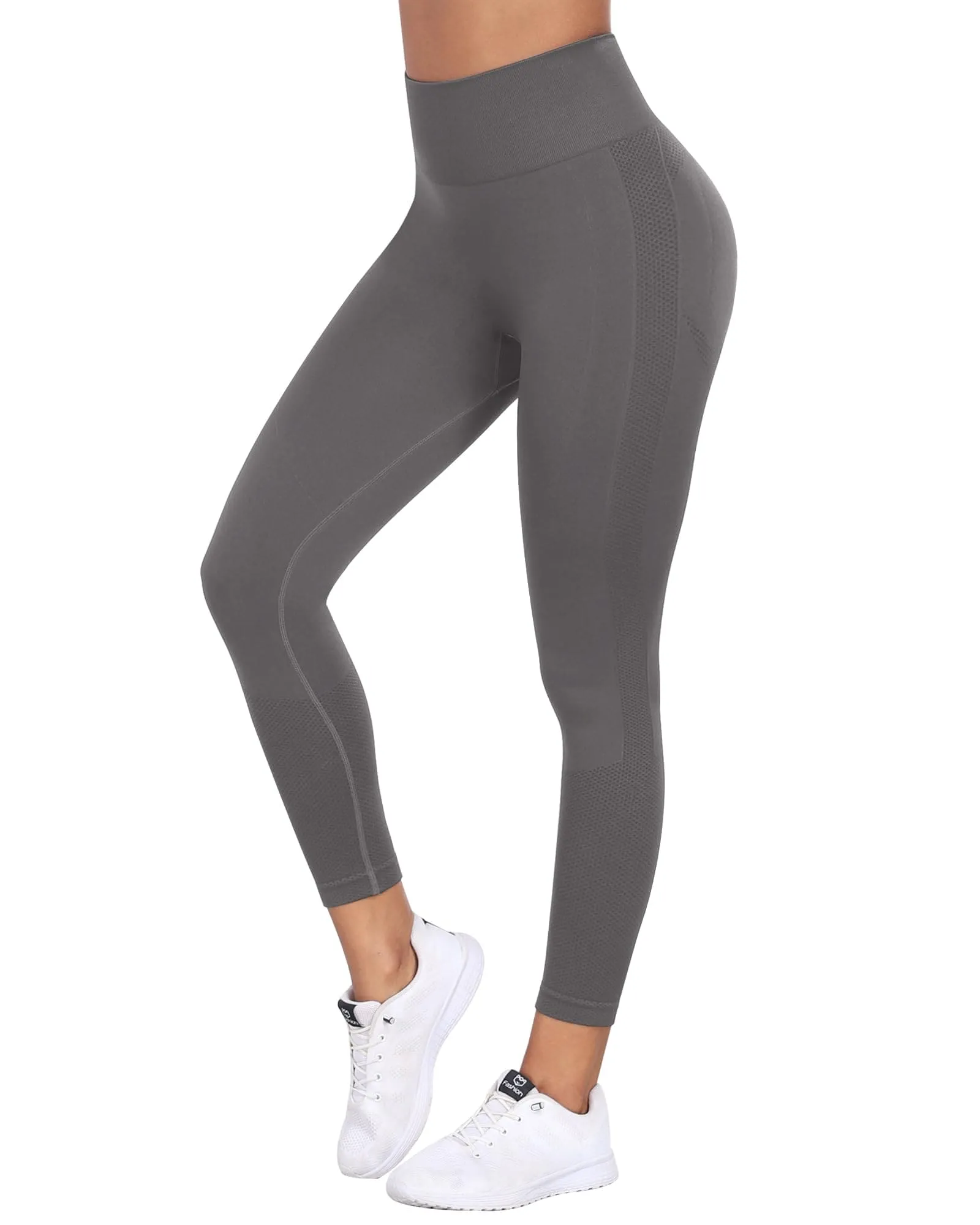 NORMOV Seamless Workout Butt Lifting Leggings - Booty Scrunch Gym Leggings for Women(Dark Grey,S)