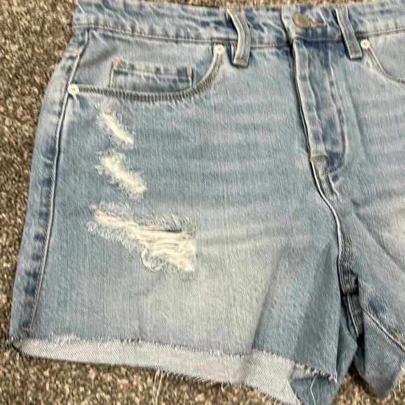 NWT Blank NYC distressed denim short. Size 28. Waist flat 15”. Rise 10.5”.
