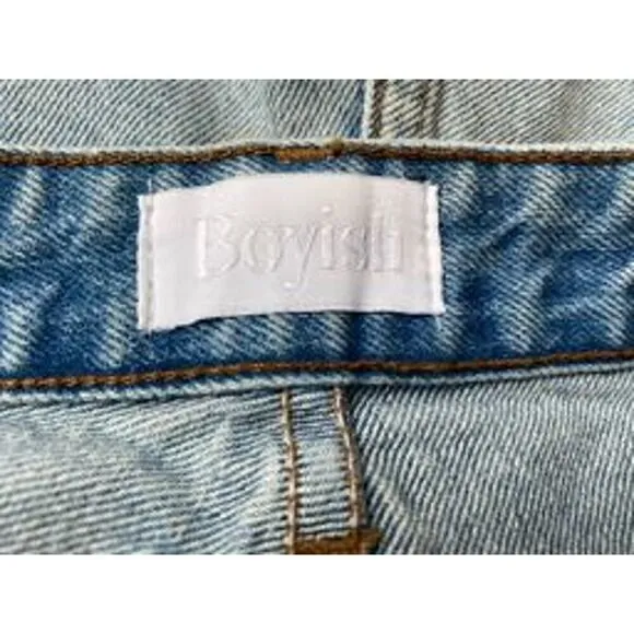 NWT BOYISH Distressed Denim Cutoff Jean Shorts 100% Cotton Raw Frayed Hemline 26