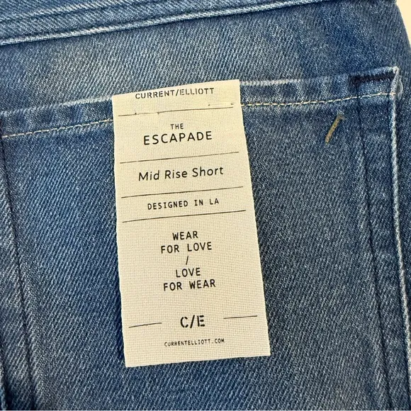 NWT Current/Elliott The Escapade Mid Rise Short Sz 30