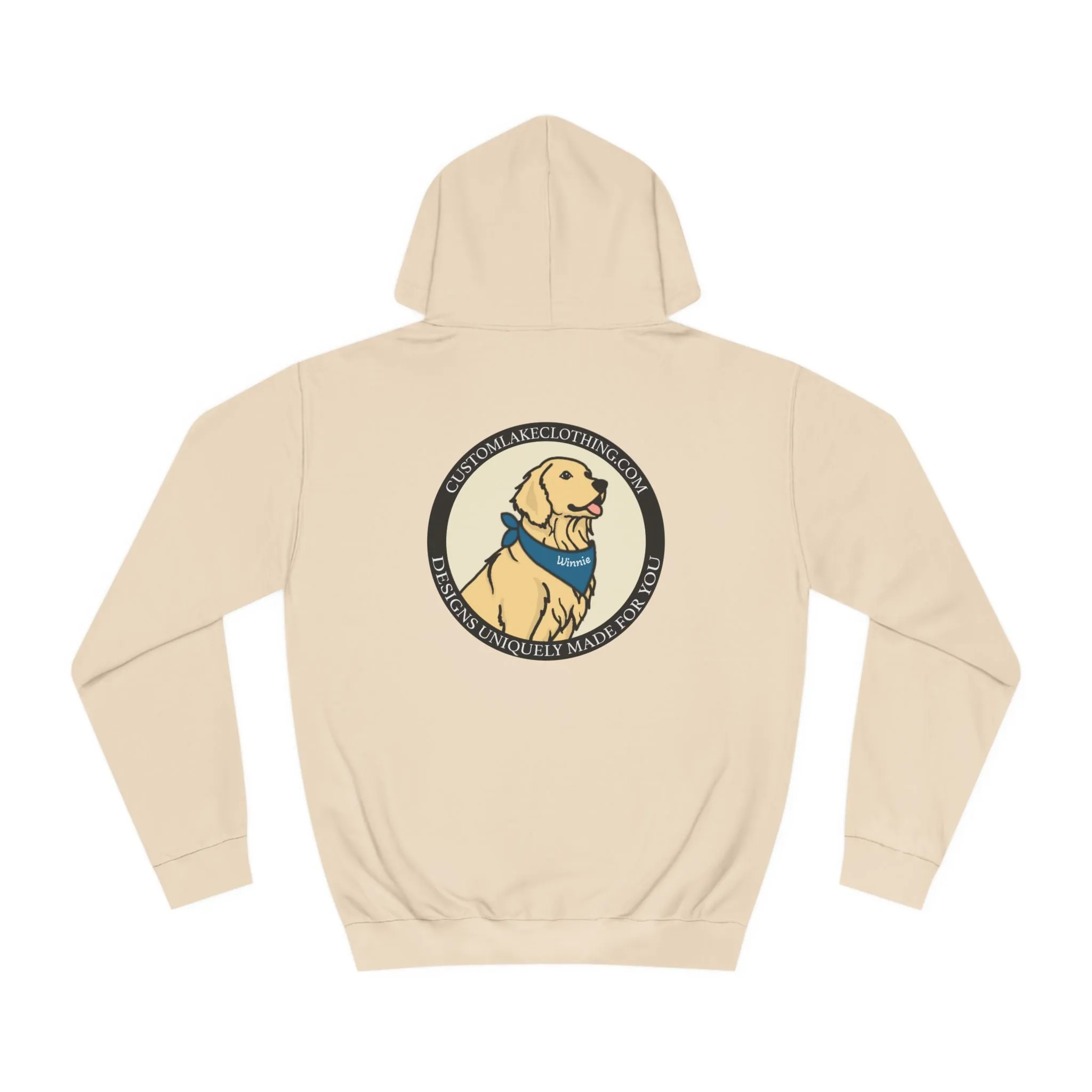 Okauchee Lake Compass Rose with golden logo back Medium Weight Hoodie