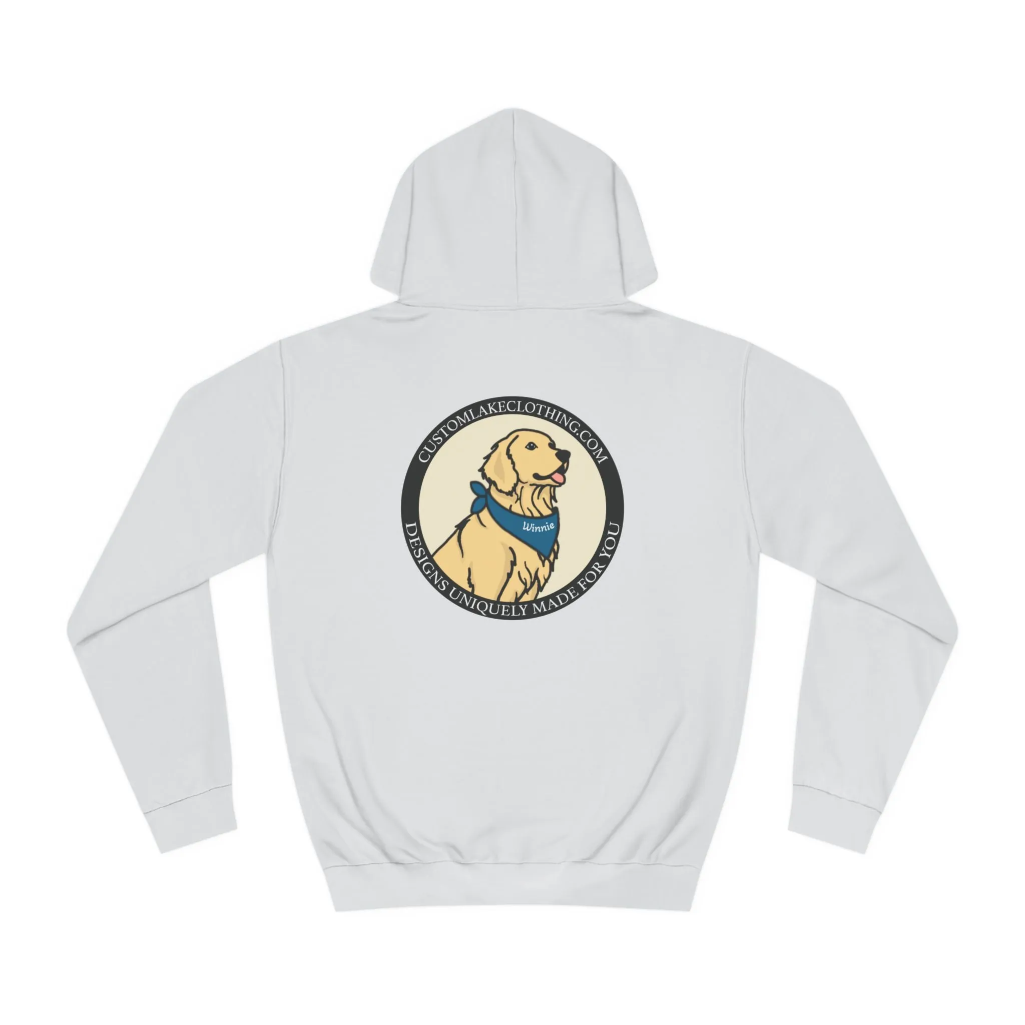 Okauchee Lake Compass Rose with golden logo back Medium Weight Hoodie