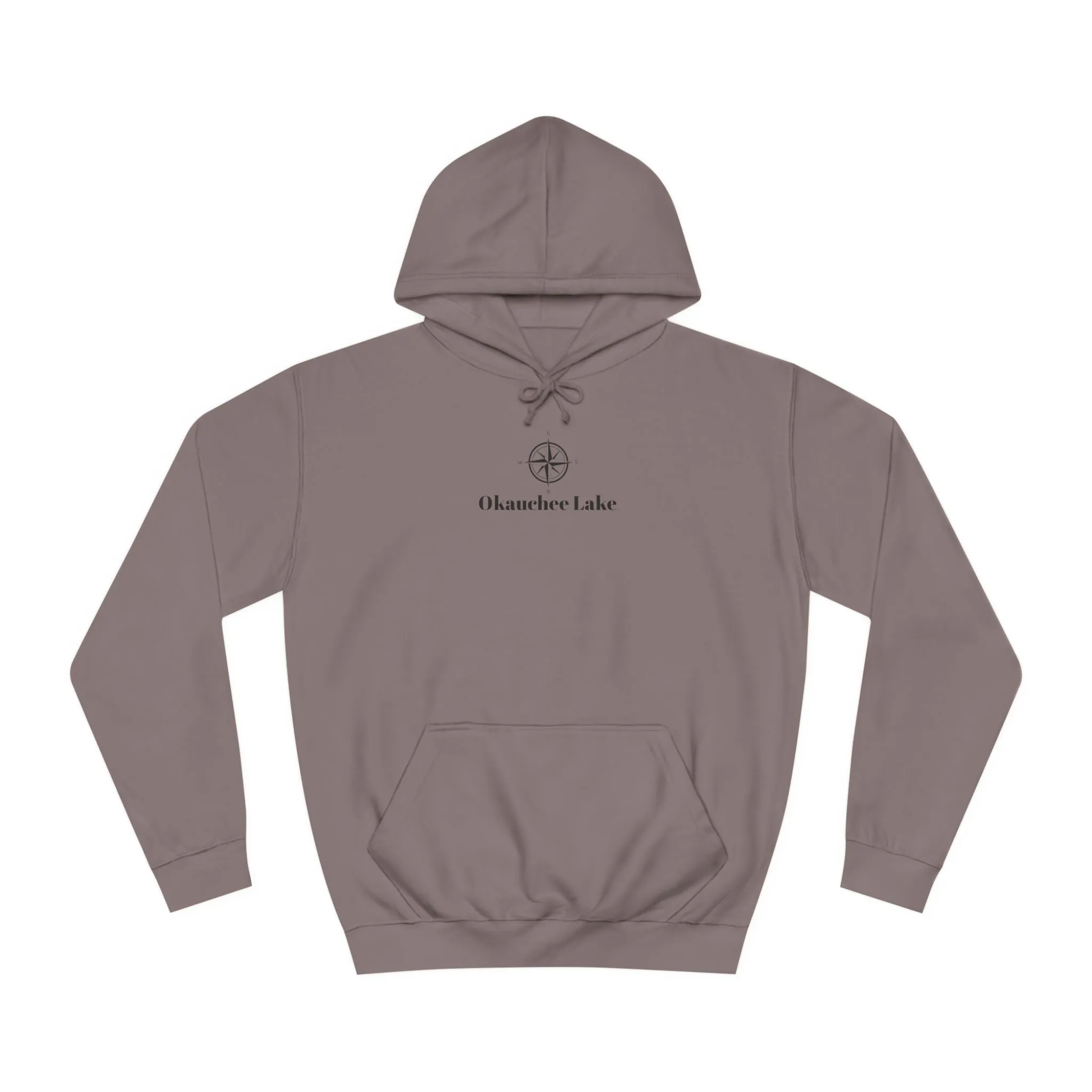 Okauchee Lake Compass Rose with golden logo back Medium Weight Hoodie