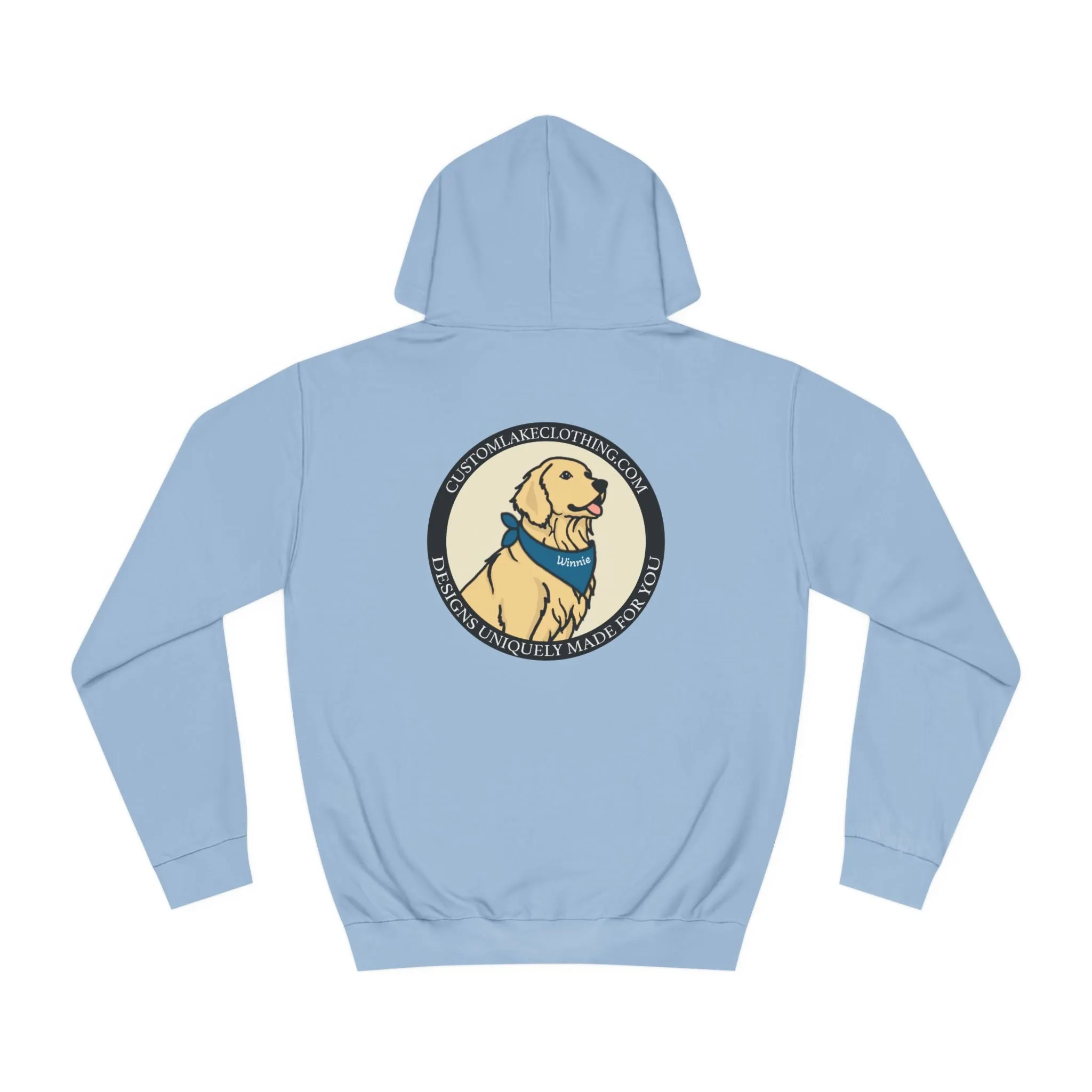 Okauchee Lake Compass Rose with golden logo back Medium Weight Hoodie