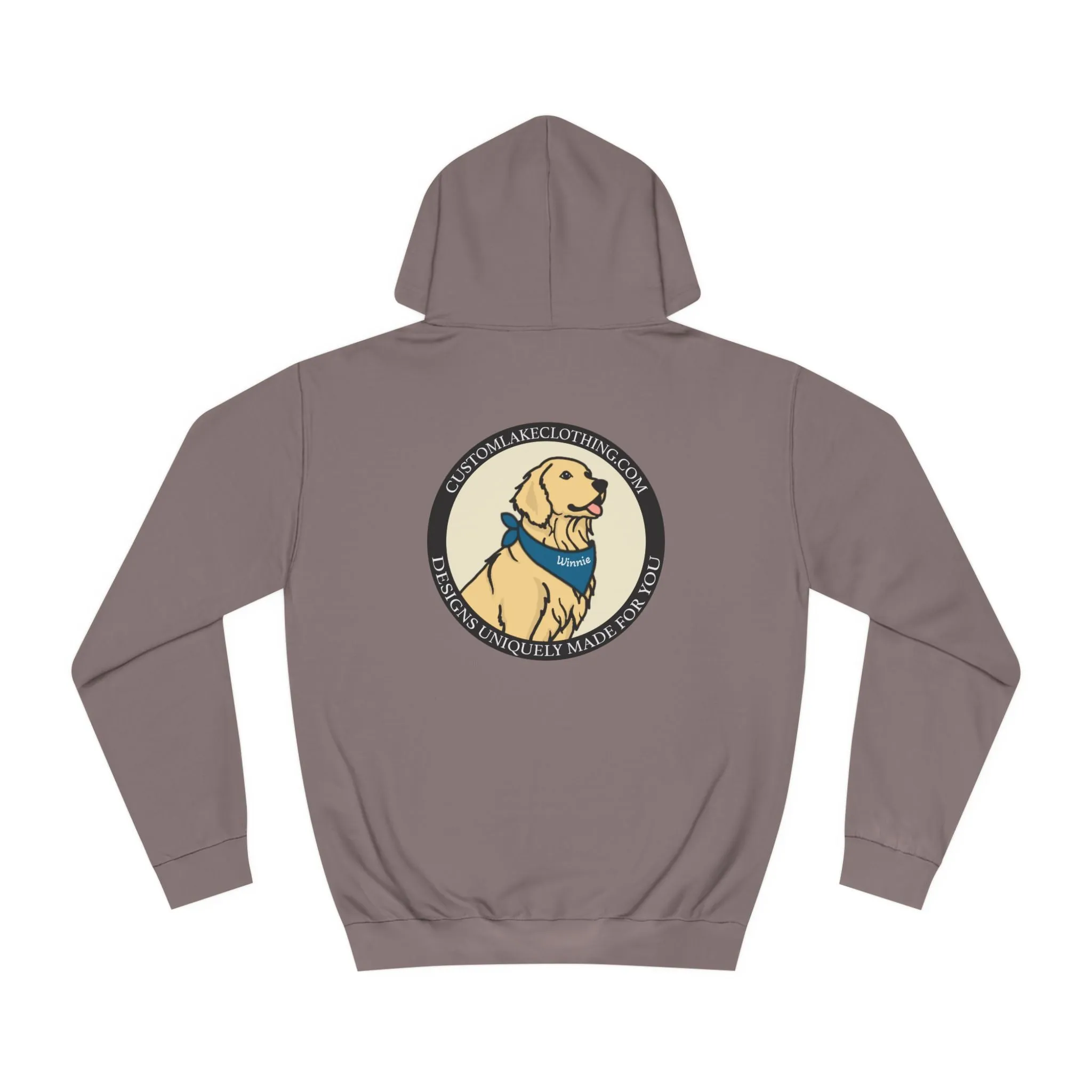 Okauchee Lake Compass Rose with golden logo back Medium Weight Hoodie