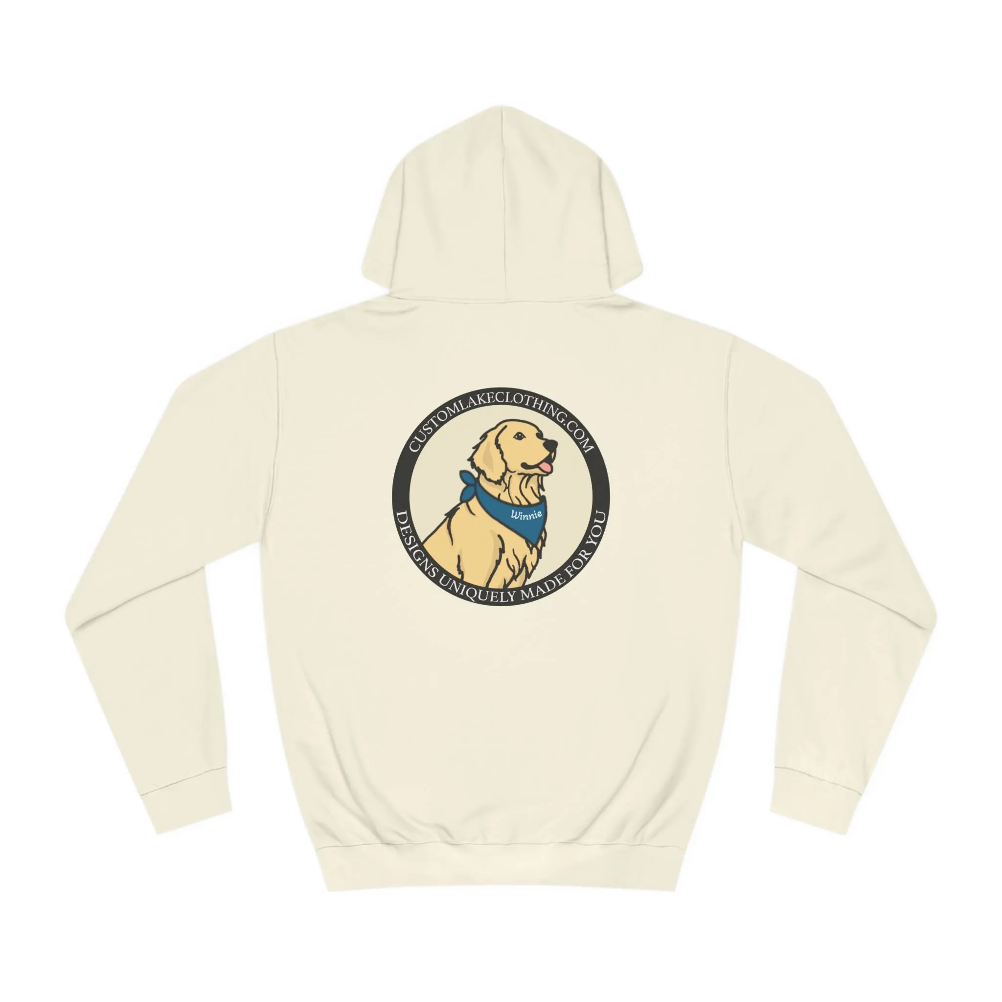 Okauchee Lake Compass Rose with golden logo back Medium Weight Hoodie