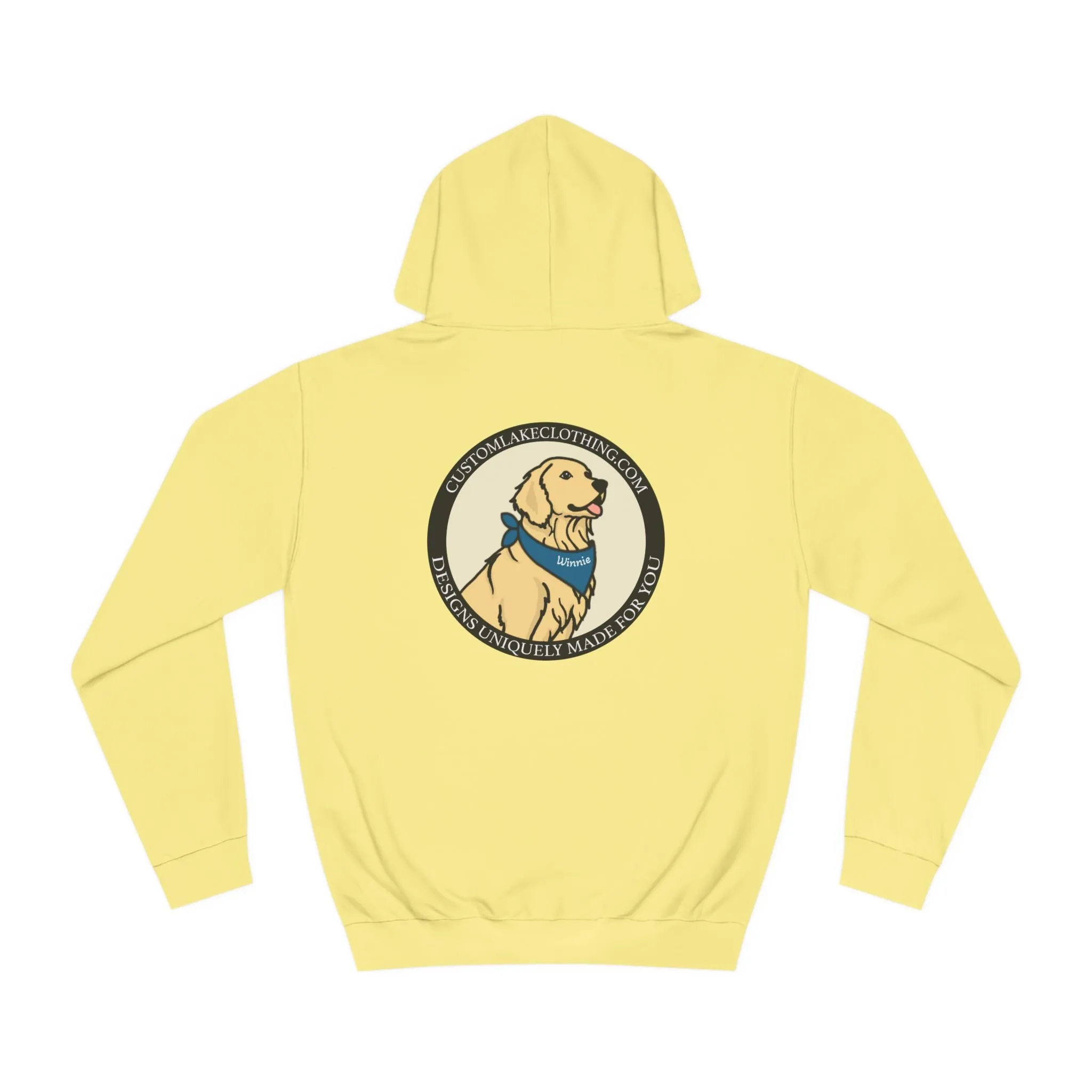 Okauchee Lake Compass Rose with golden logo back Medium Weight Hoodie
