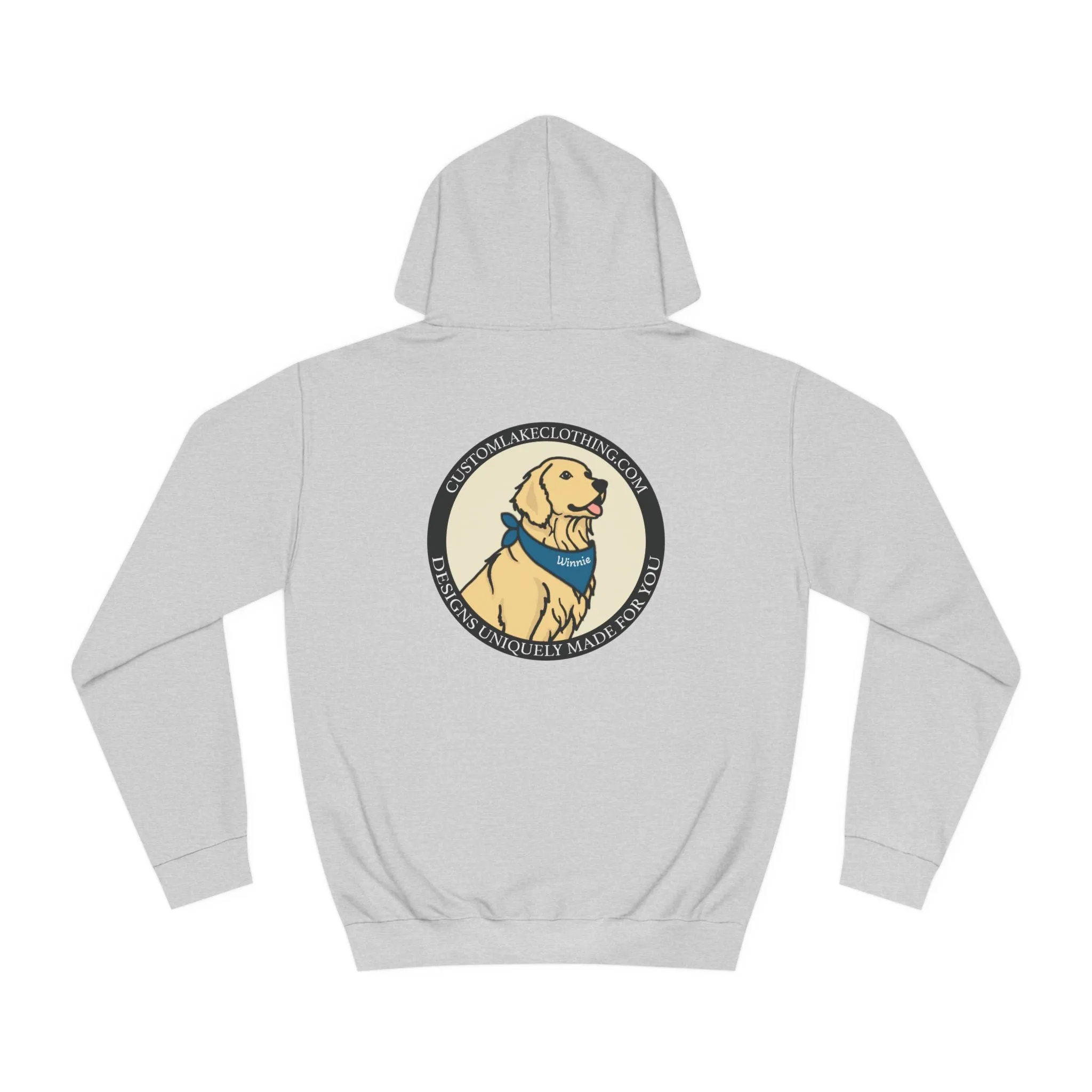 Okauchee Lake Compass Rose with golden logo back Medium Weight Hoodie