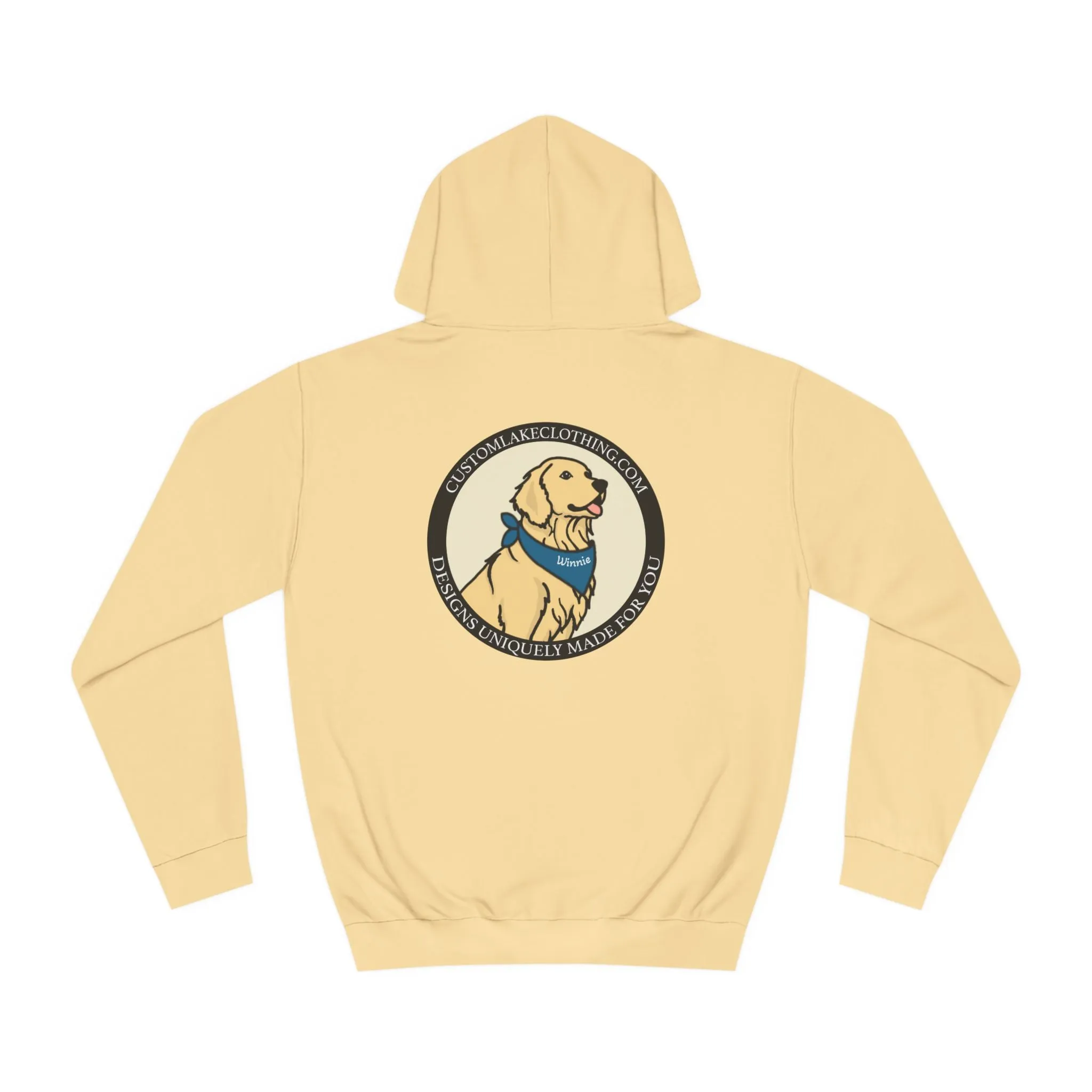 Okauchee Lake Compass Rose with golden logo back Medium Weight Hoodie