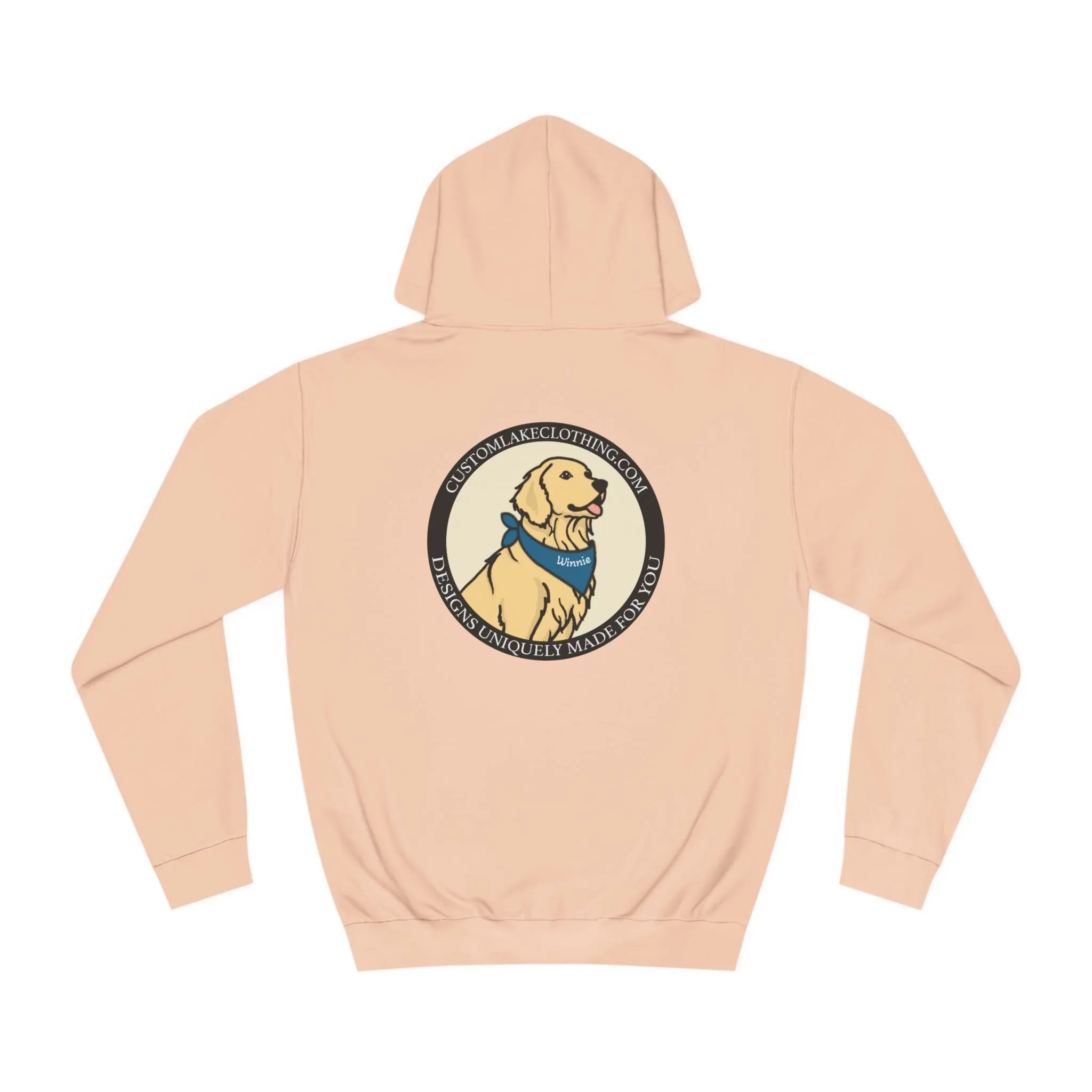 Okauchee Lake Compass Rose with golden logo back Medium Weight Hoodie