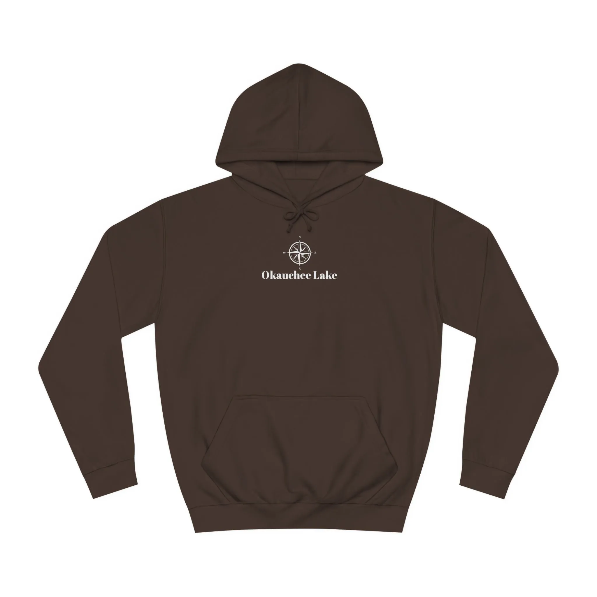 Okauchee Lake Compass Rose with golden logo back Medium Weight Hoodie
